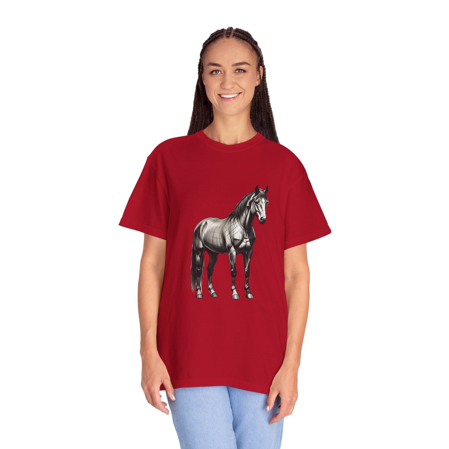 Equestrian Vibe Unisex Garment-Dyed T-Shirt - Horse Design