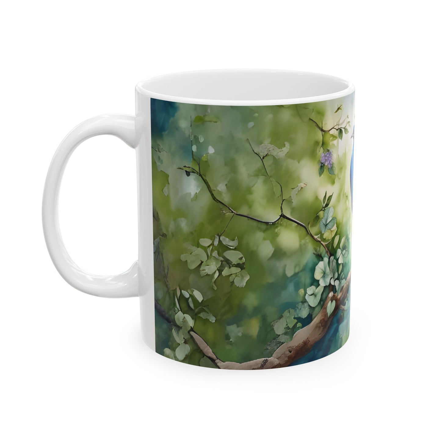 Vibrant Peacock Ceramic Mug - 11oz & 15oz