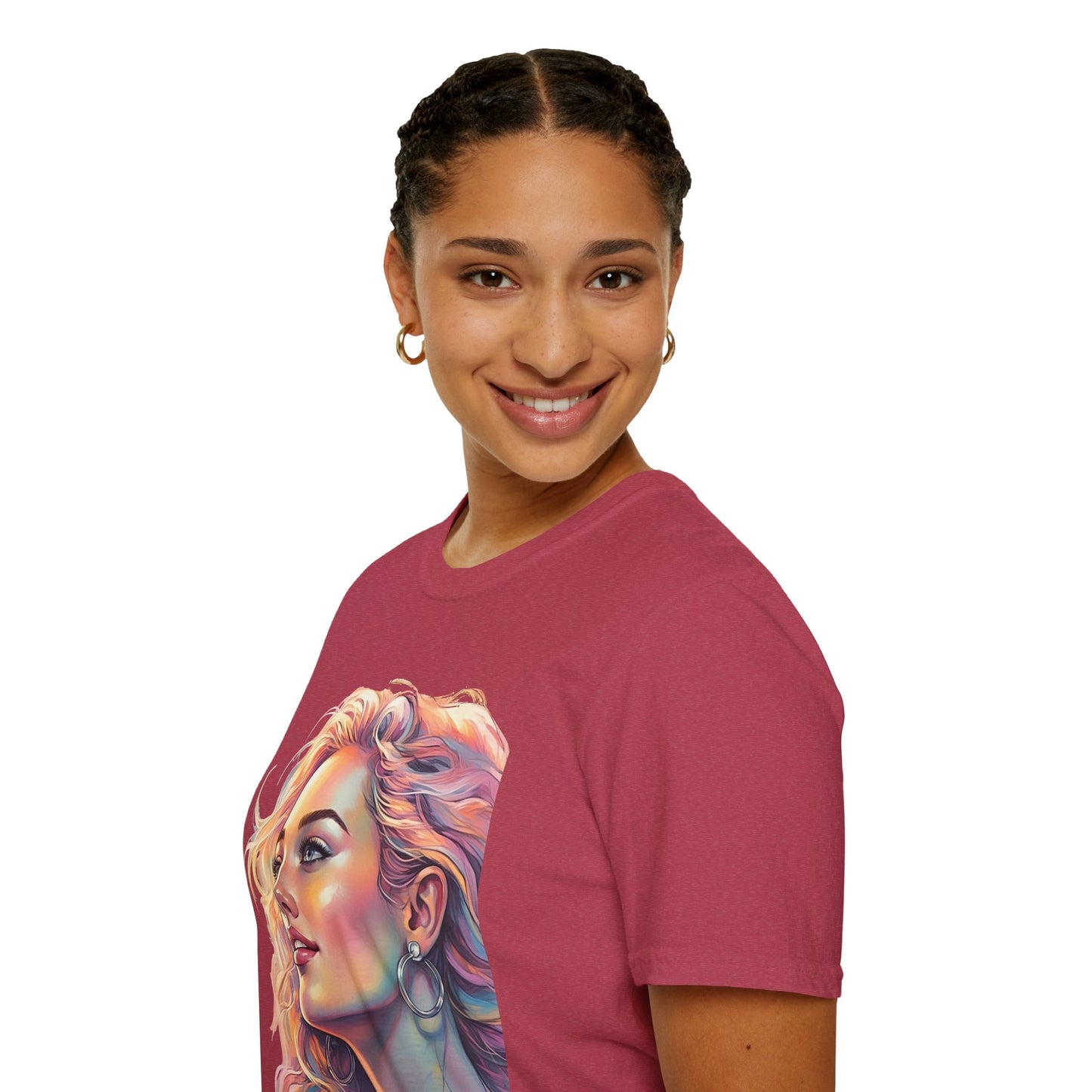 Artistic Women's Portrait T-Shirt - Women's Softstyle Tee for Creative Souls