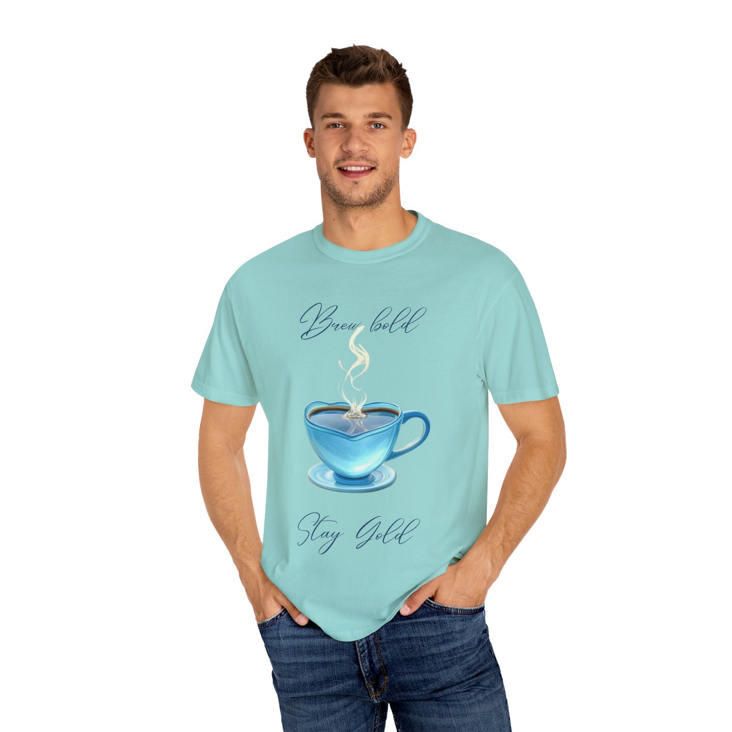 Brew Bold Unisex Garment-Dyed T-Shirt - Coffee Lover's Design