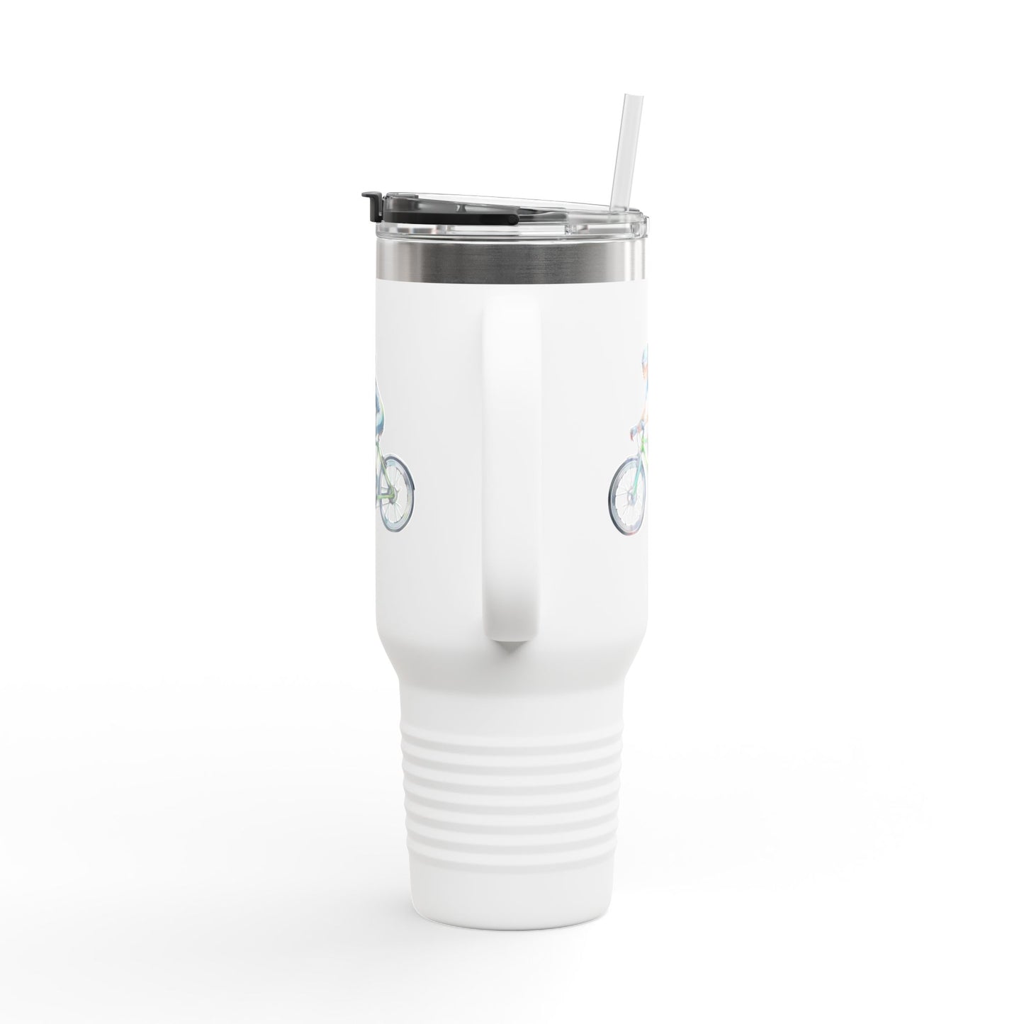Cycling Enthusiast Insulated Travel Mug | 40oz with Bicycle Design | Perfect for Outdoor Adventures