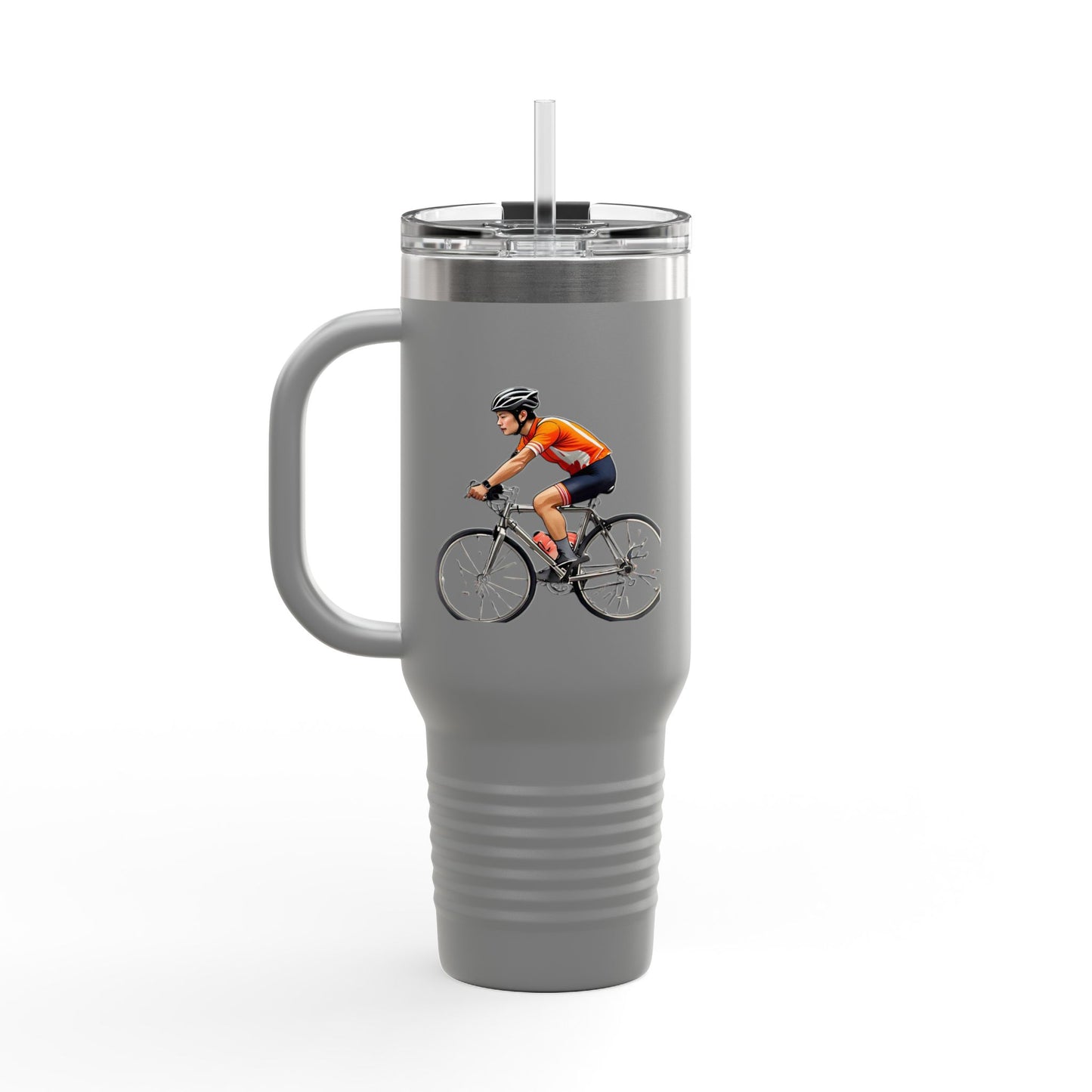Cycling Enthusiast Insulated Travel Mug - 40oz, Perfect for Adventurers and Coffee Lovers