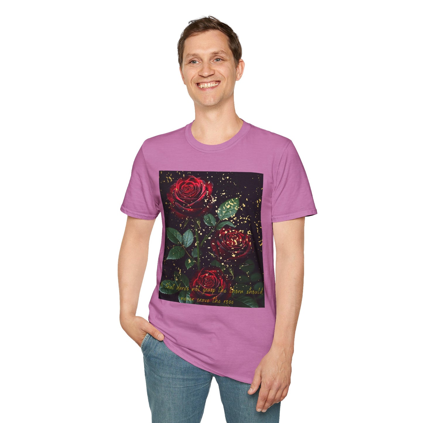 Elegant Rose Graphic T-Shirt - Inspirational Quote Design
