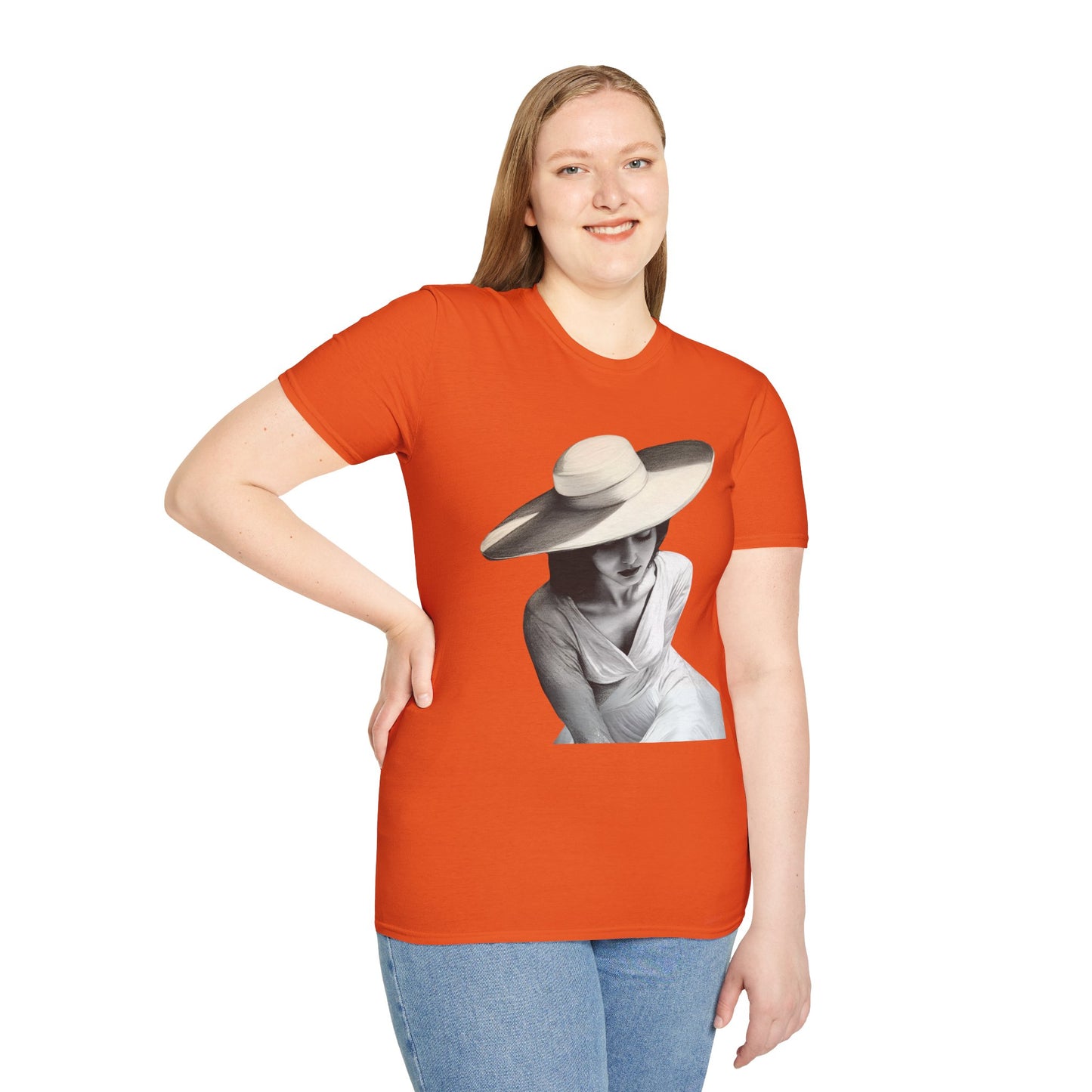 Artistic Women's Softstyle T-Shirt - Charcoal art Design