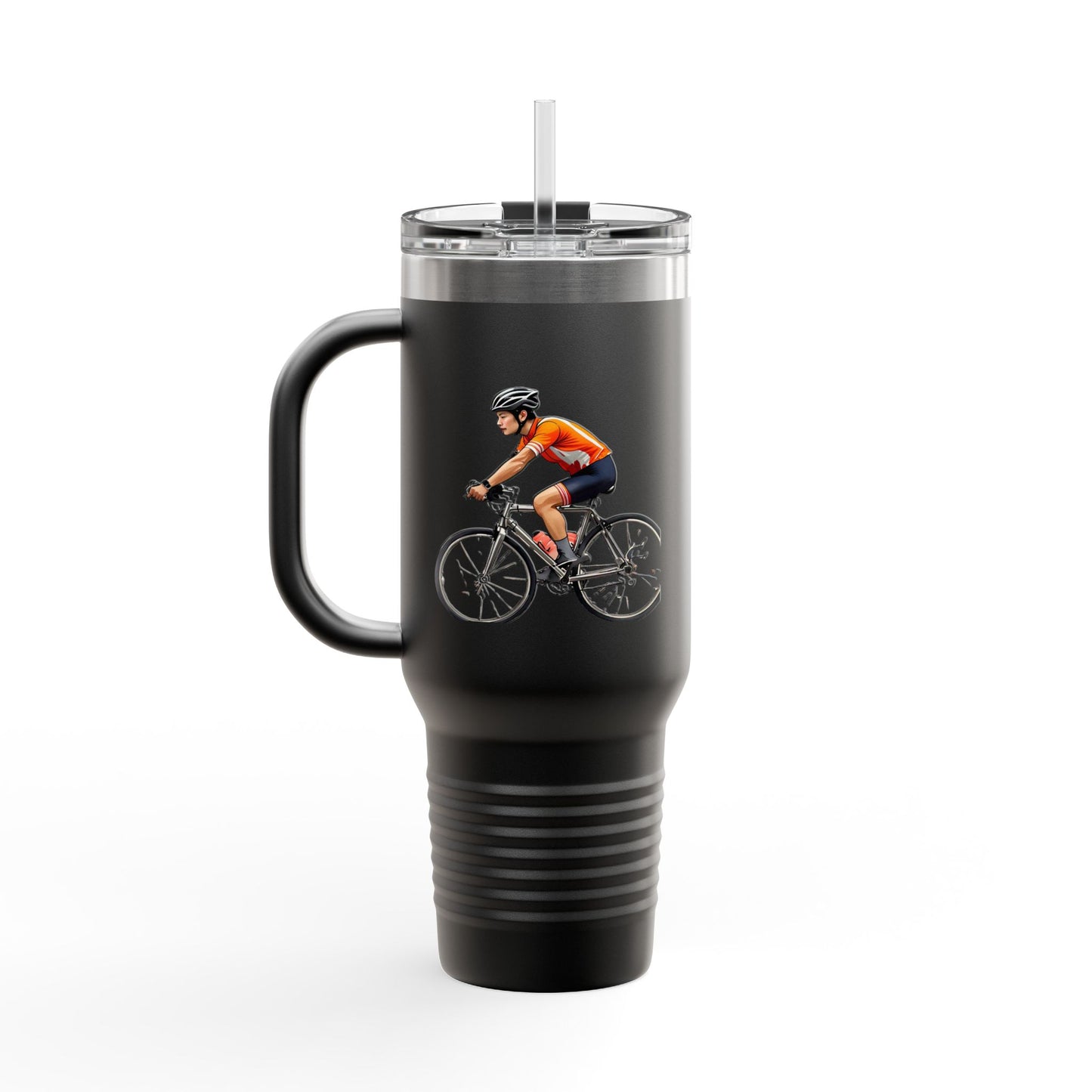 Cycling Enthusiast Insulated Travel Mug - 40oz, Perfect for Adventurers and Coffee Lovers