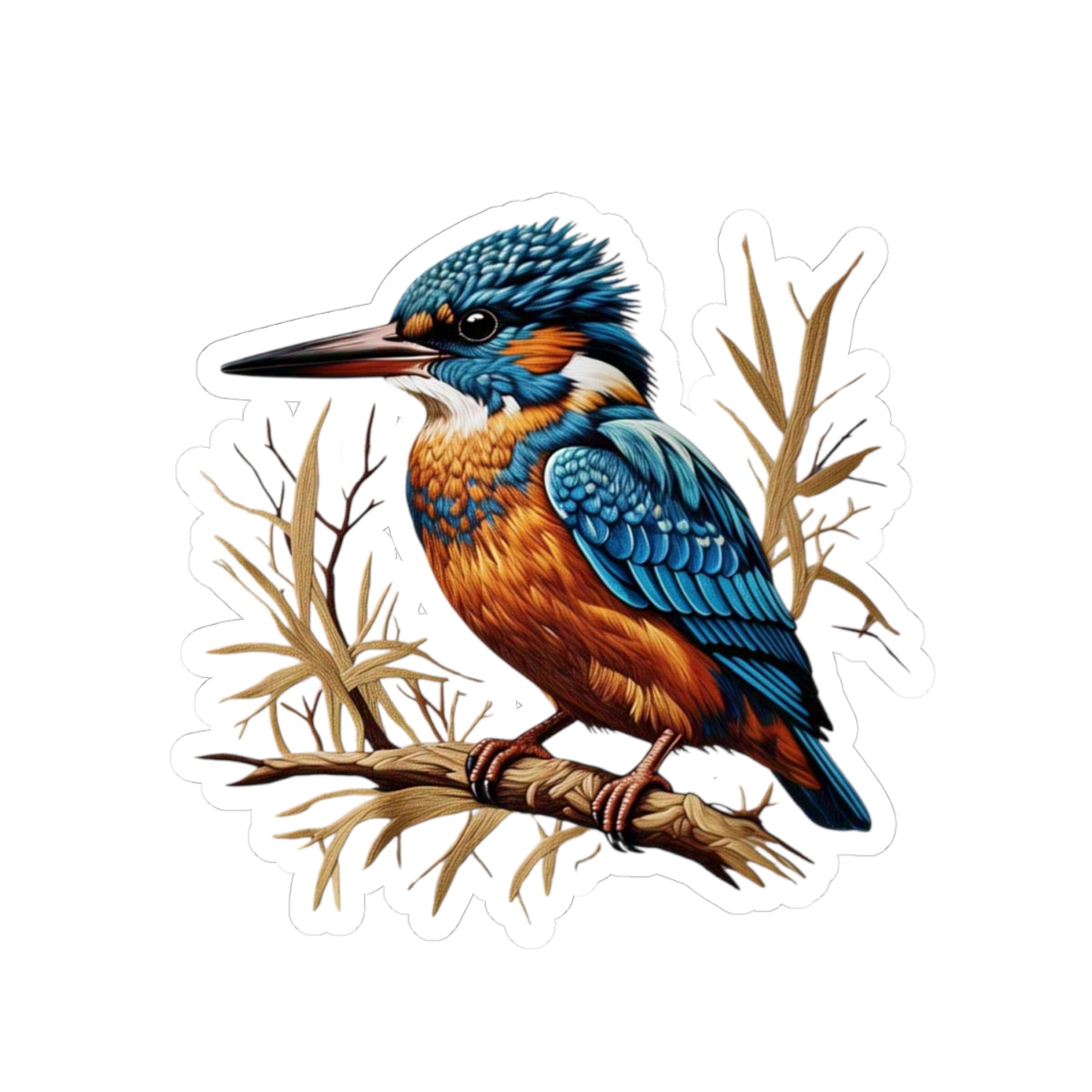 Vibrant Kingfisher Kiss-Cut Stickers - Perfect for Nature Lovers & Crafting