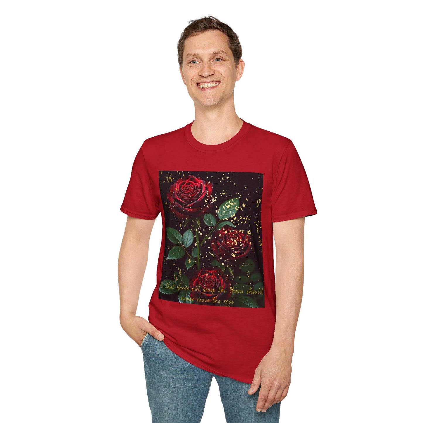 Elegant Rose Graphic T-Shirt - Inspirational Quote Design