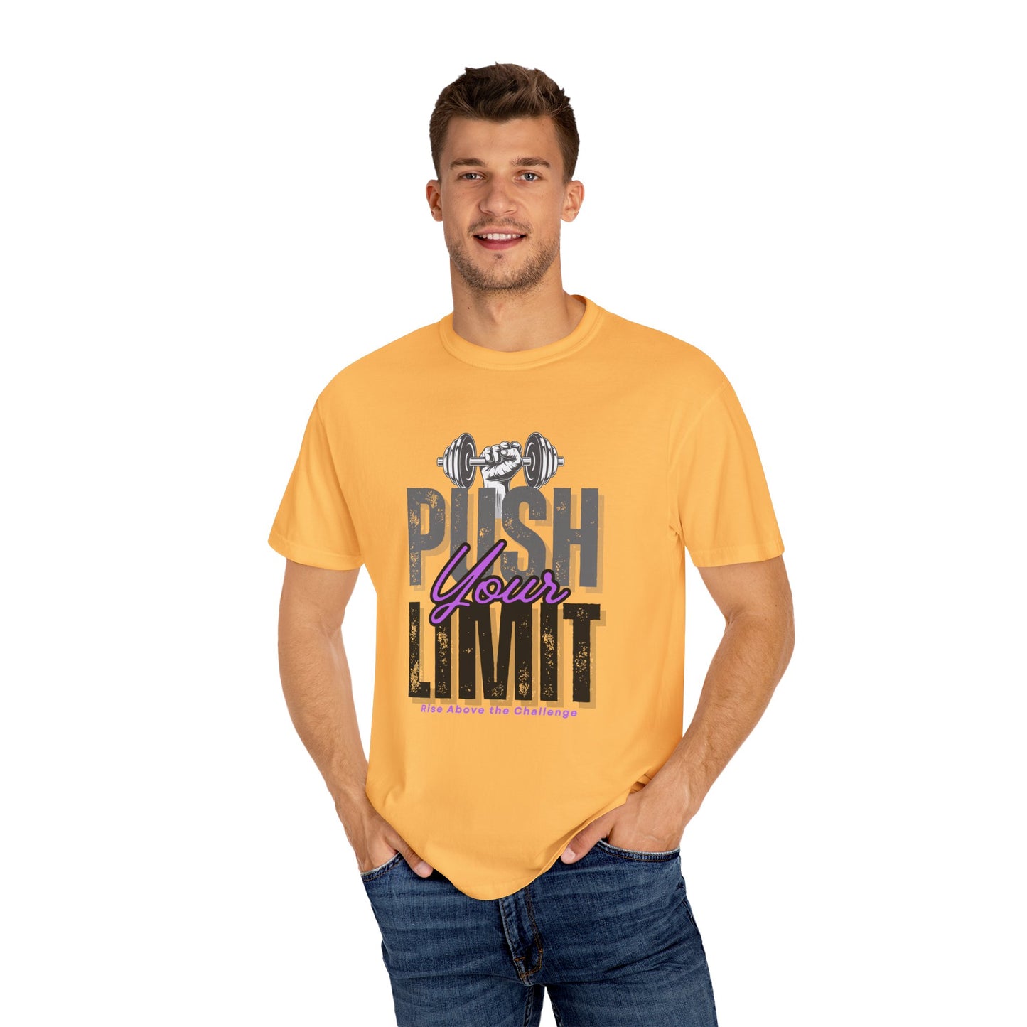 "Push Your Limit" Unisex Garment-Dyed T-shirt - Motivational Fitness Tee