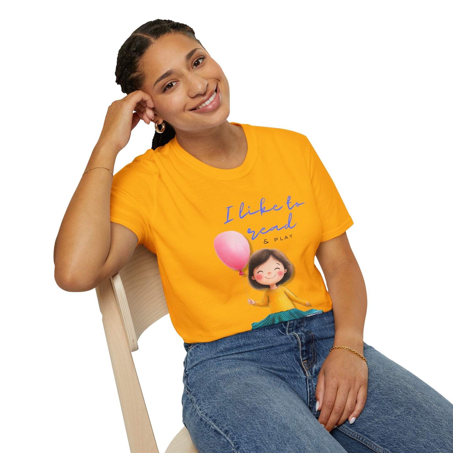 Women's Fun T-Shirt - "I Like to Read & Play"