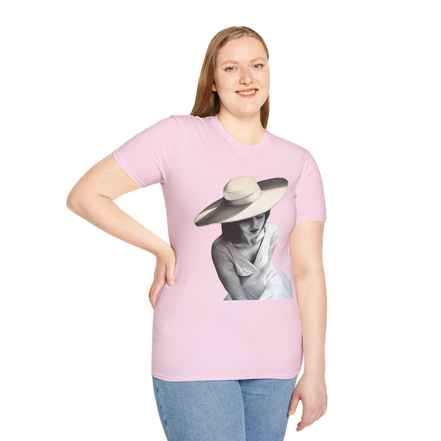 Artistic Women's Softstyle T-Shirt - Charcoal art Design