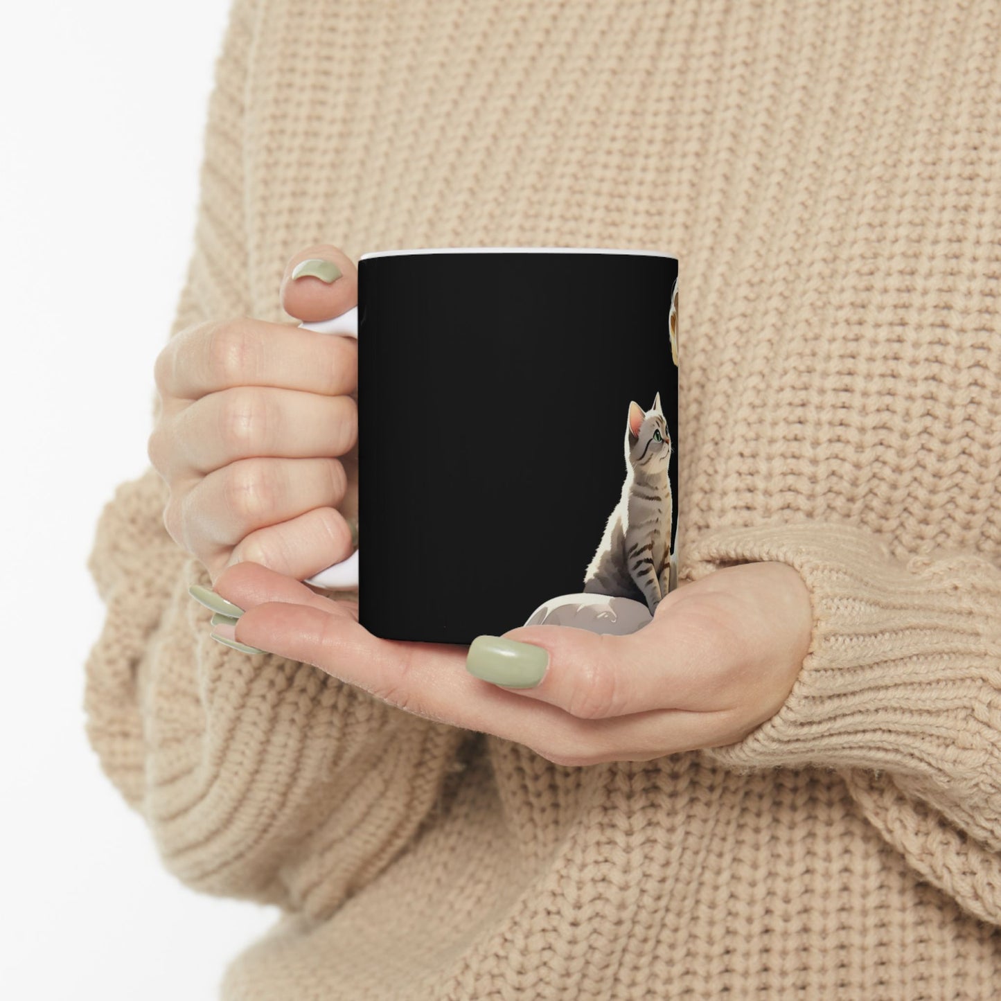 Cozy Cat Companion Ceramic Mug - 11oz & 15oz - Perfect Gift for Cat Lovers