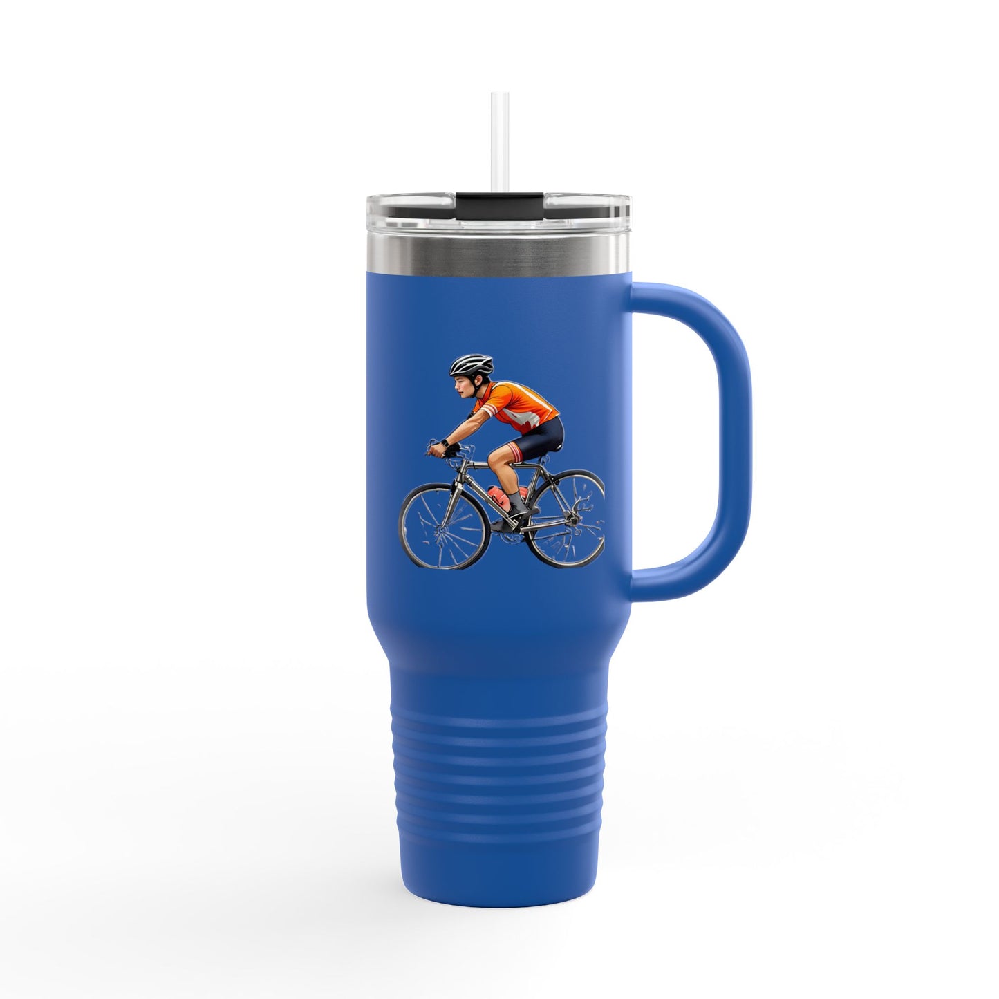 Cycling Enthusiast Insulated Travel Mug - 40oz, Perfect for Adventurers and Coffee Lovers
