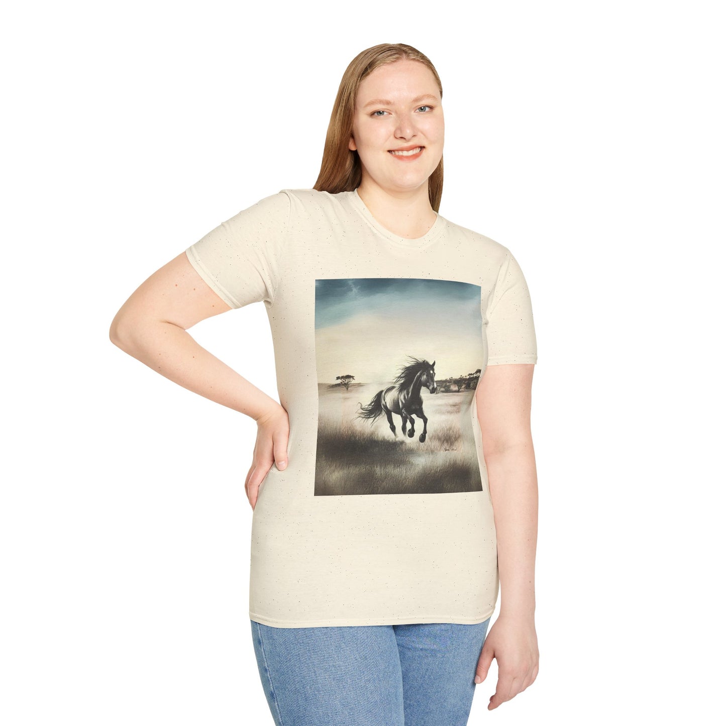 Majestic Horse Unisex Softstyle T-Shirt - Nature Inspired Graphic Tee