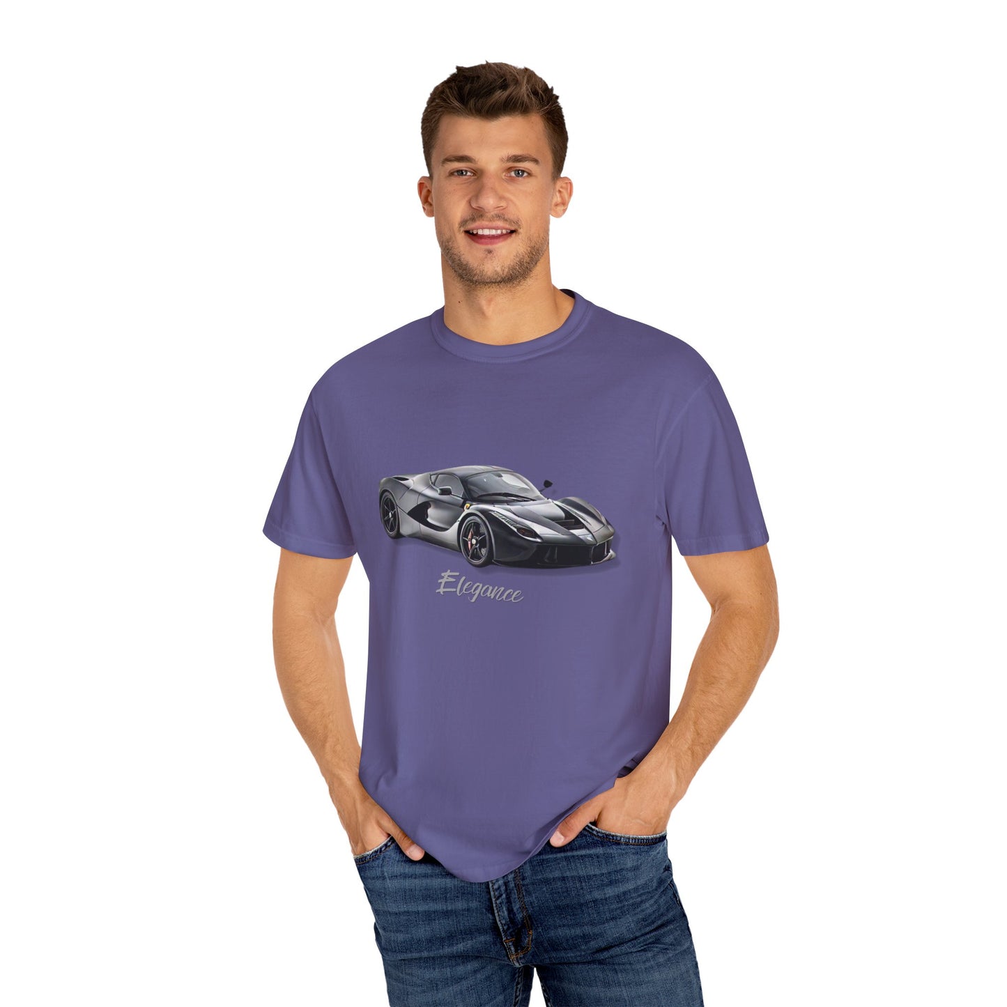 Elegant Car Graphic Unisex Garment-Dyed T-Shirt