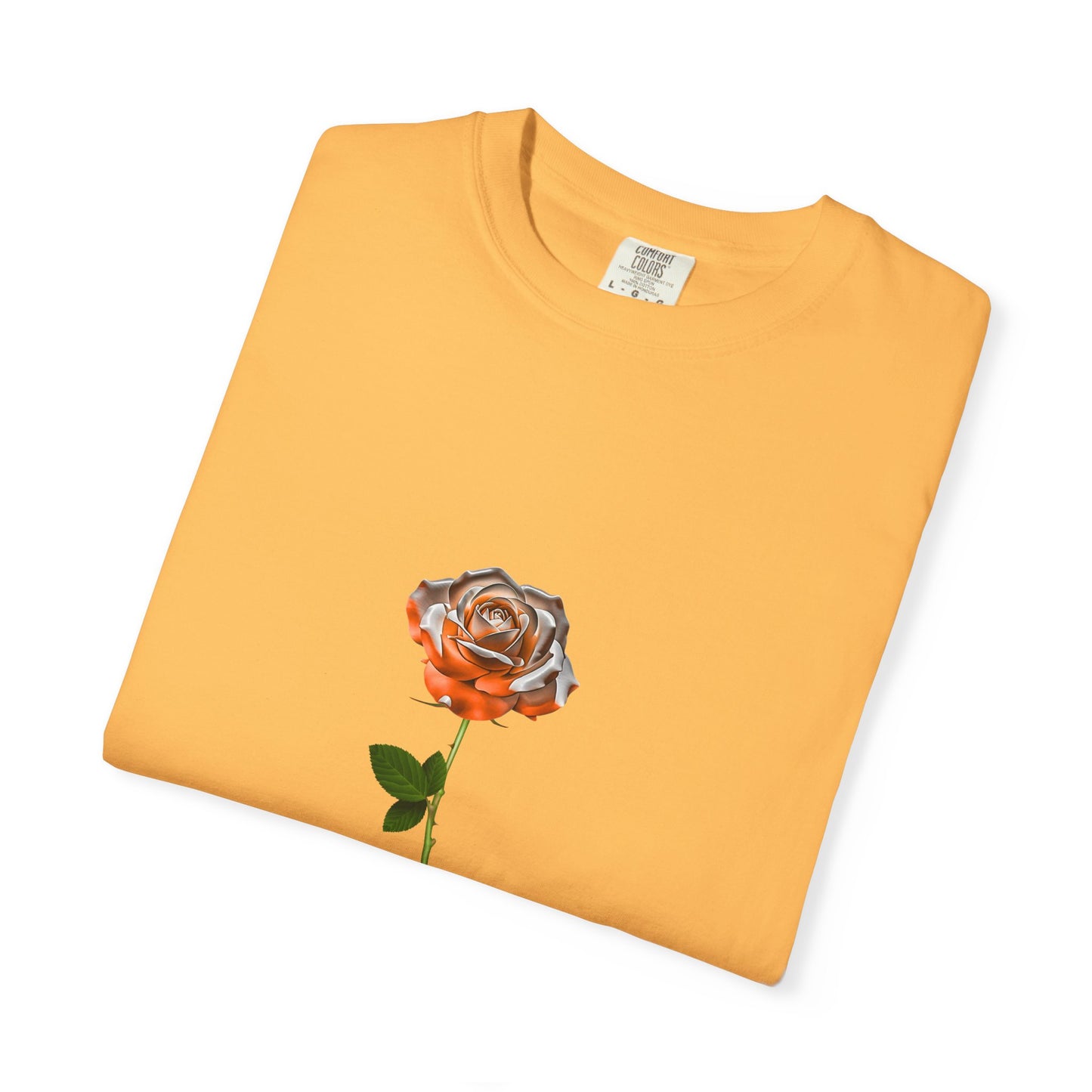 Rose Unisex Garment-Dyed T-shirt | Floral Design in Warm Tones