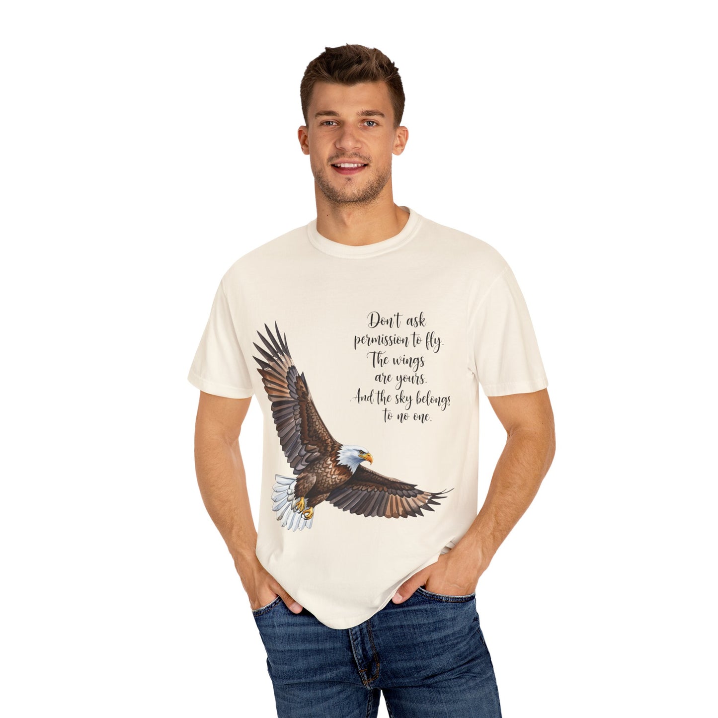 Inspirational Eagle T-Shirt, Motivational Apparel, Gift for Nature Lovers, Unisex Size, Eco-Friendly Fashion, Casual Wear