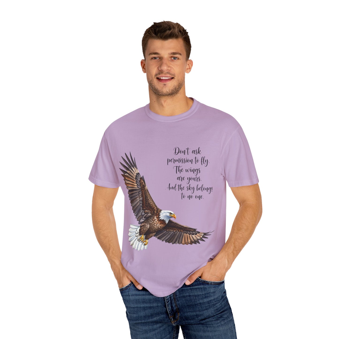 Inspirational Eagle T-Shirt, Motivational Apparel, Gift for Nature Lovers, Unisex Size, Eco-Friendly Fashion, Casual Wear