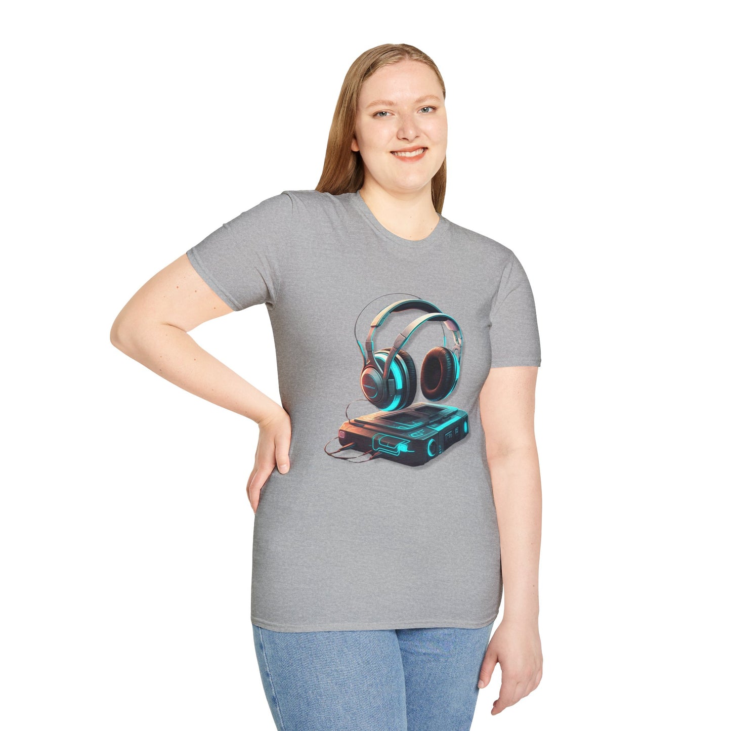 Retro Headphones Graphic Unisex Softstyle T-Shirt