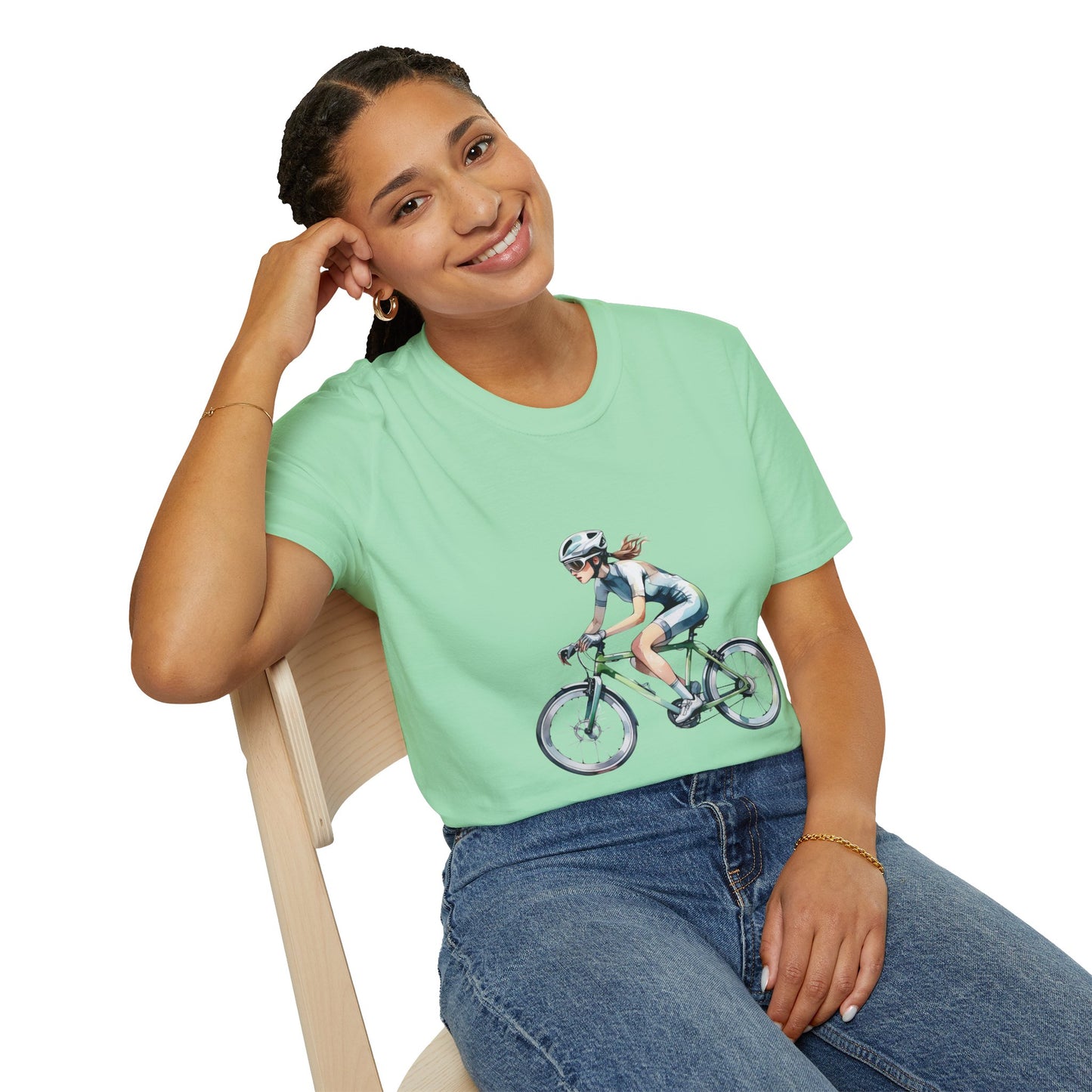 Cycling Enthusiast Softstyle T-Shirt – Sporty Graphic Tee for Bikers