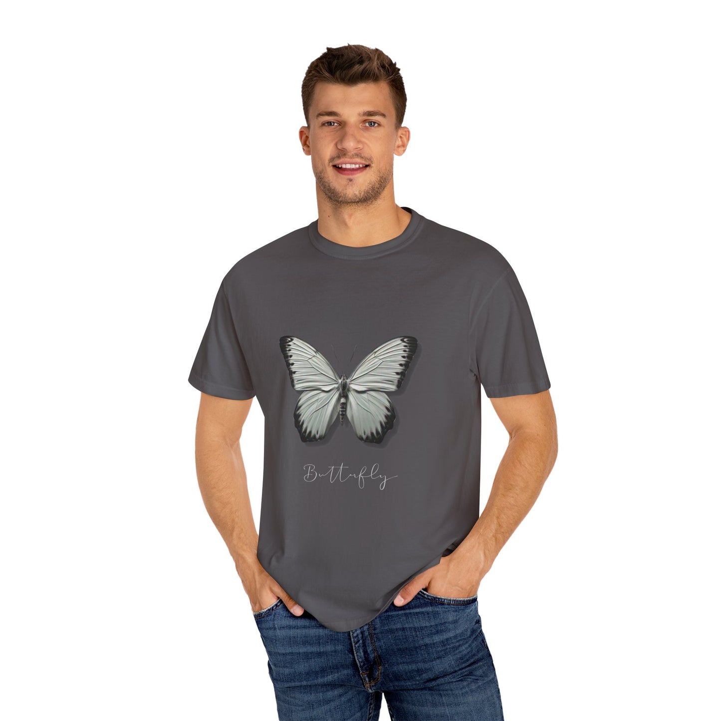 Butterfly Unisex Garment-Dyed T-Shirt – Nature-Inspired Casual Wear