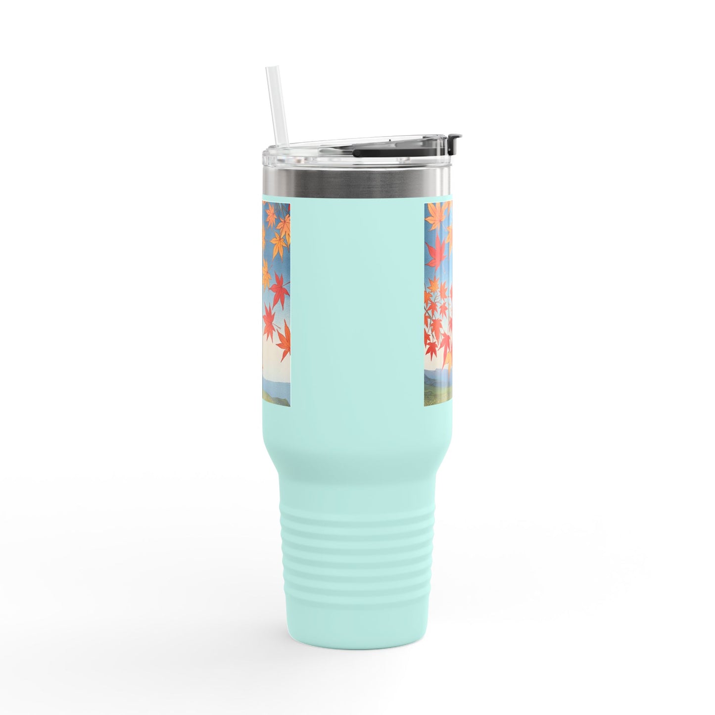 Autumn Leaves Insulated Travel Mug - 40oz Travel Cup with Straw