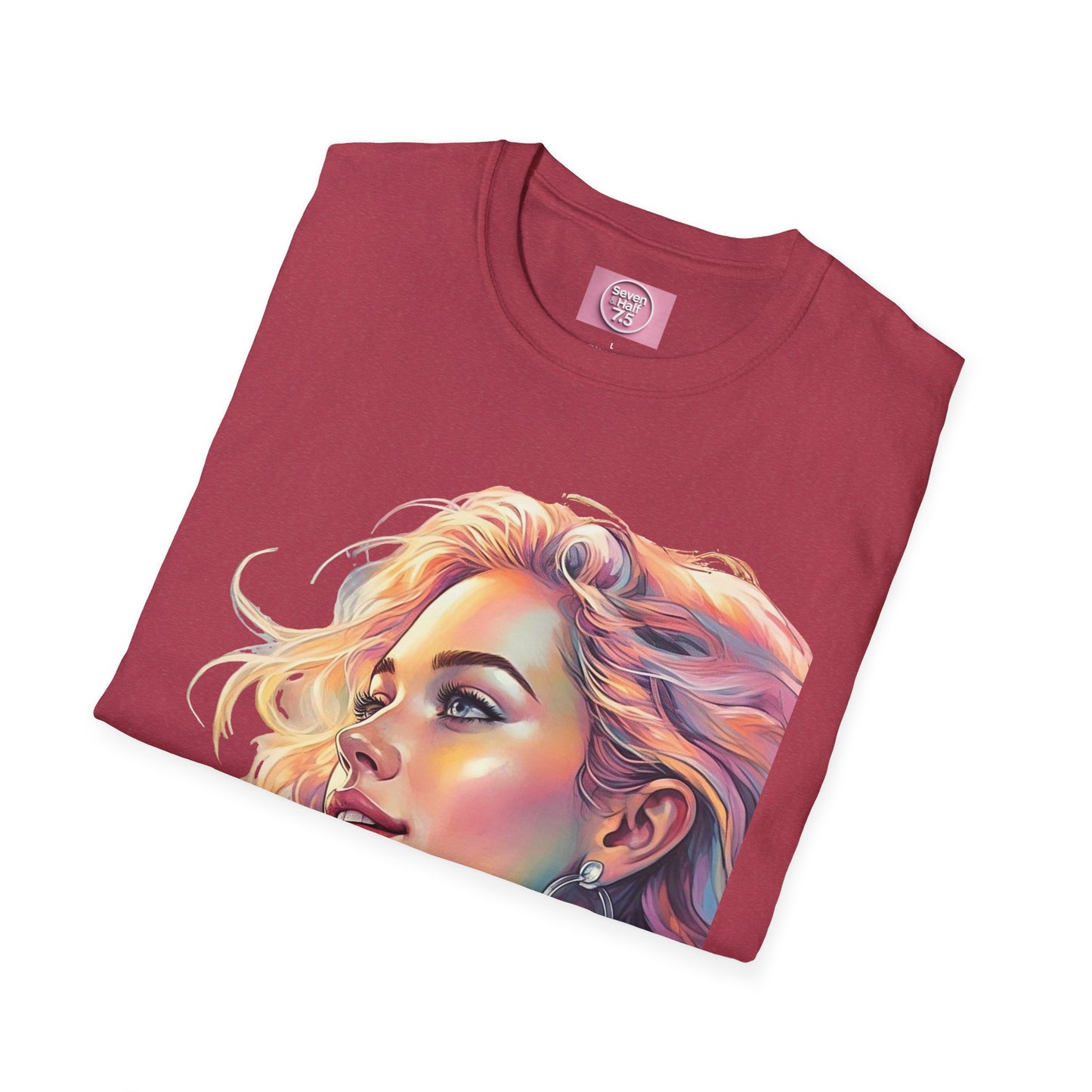 Artistic Women's Portrait T-Shirt - Women's Softstyle Tee for Creative Souls