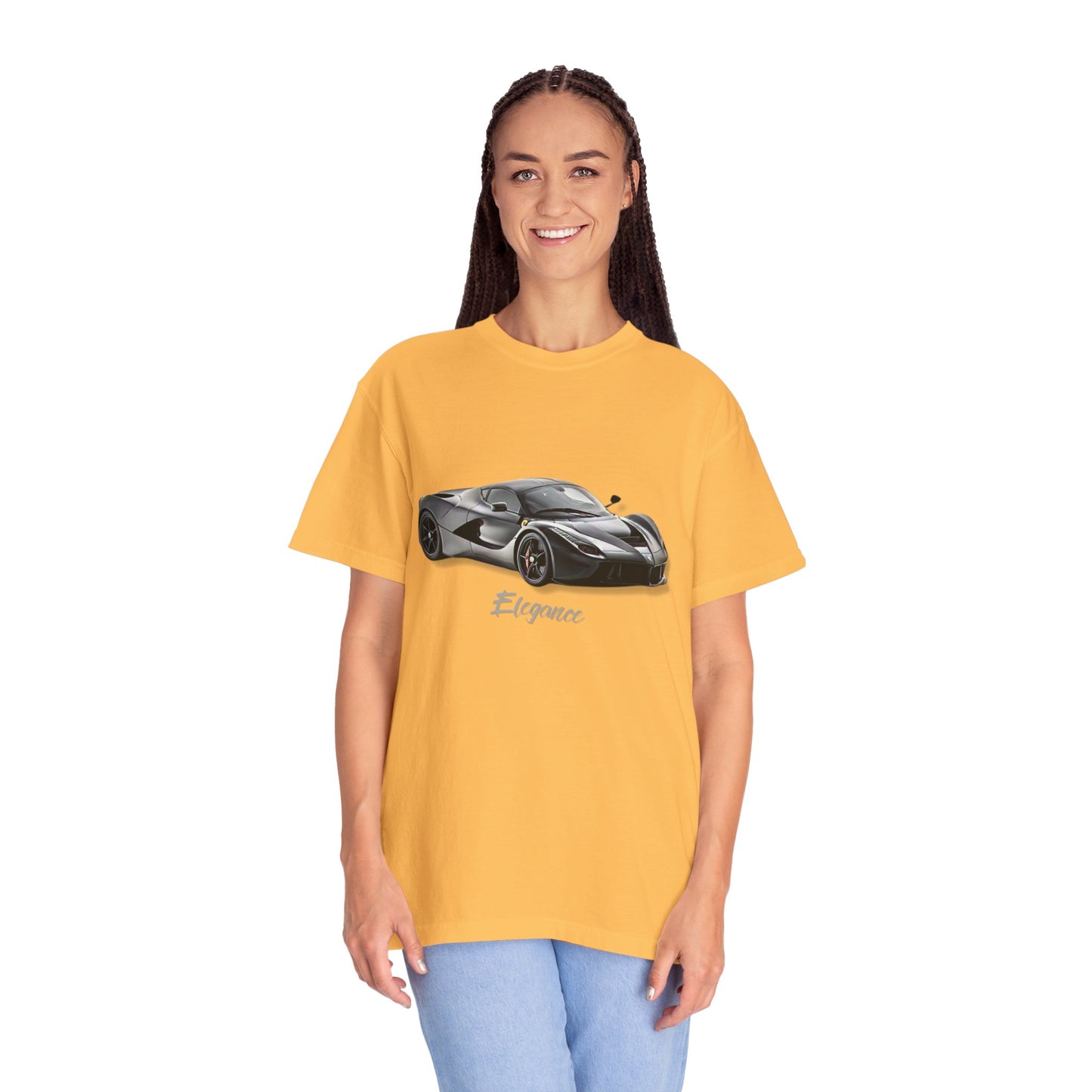Elegant Car Graphic Unisex Garment-Dyed T-Shirt