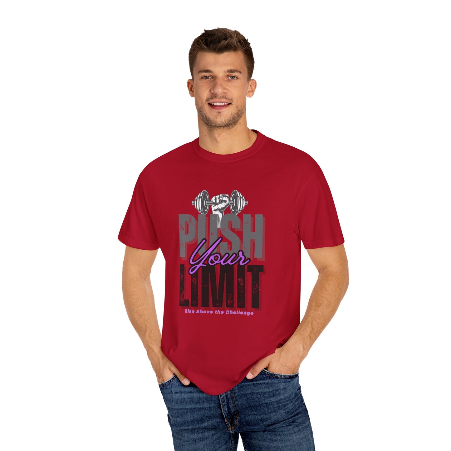 "Push Your Limit" Unisex Garment-Dyed T-shirt - Motivational Fitness Tee