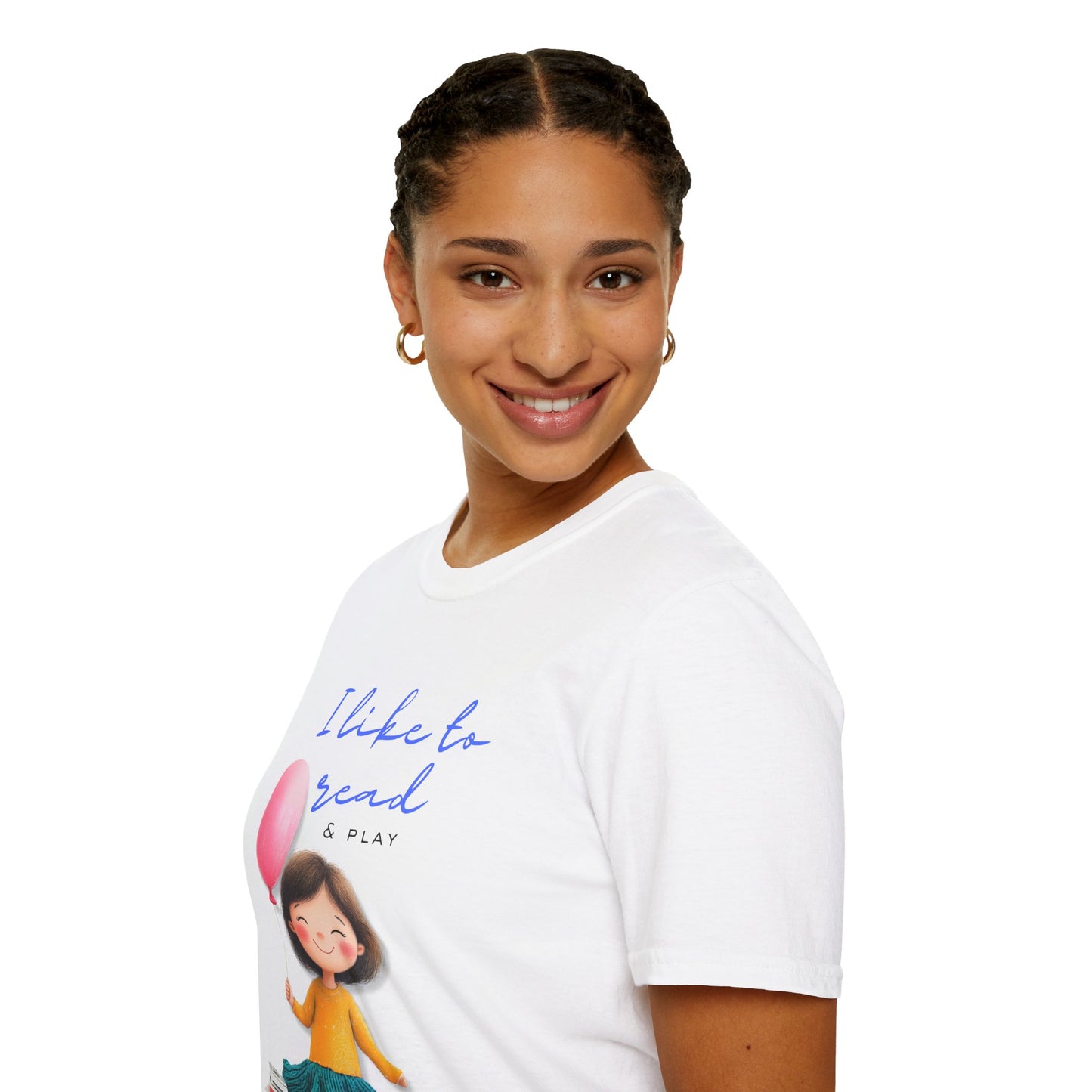 Women's Fun T-Shirt - "I Like to Read & Play"