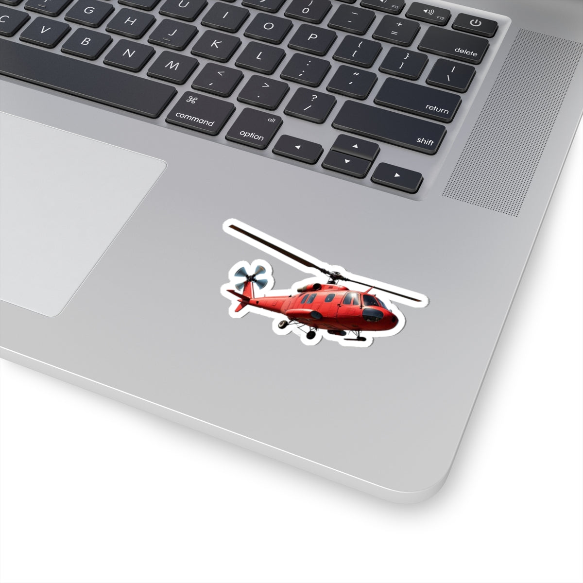 Red Helicopter Kiss-Cut Stickers - Perfect for Aviation Enthusiasts & Laptop Decor