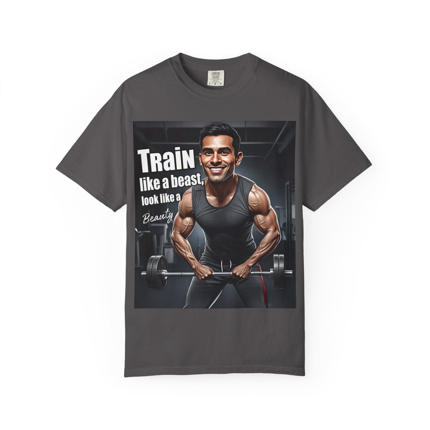 Motivational Fitness T-Shirt - 'Train like a beast, look like a beauty'