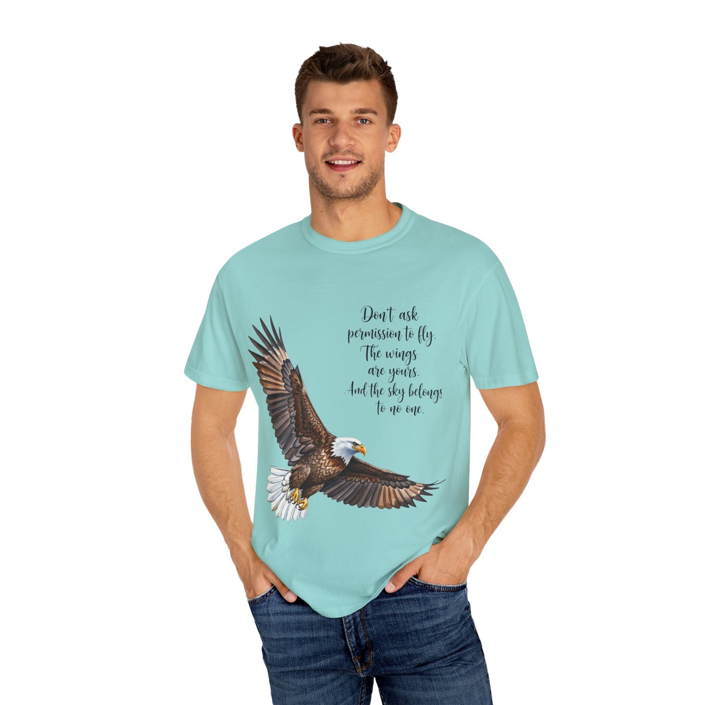 Inspirational Eagle T-Shirt, Motivational Apparel, Gift for Nature Lovers, Unisex Size, Eco-Friendly Fashion, Casual Wear