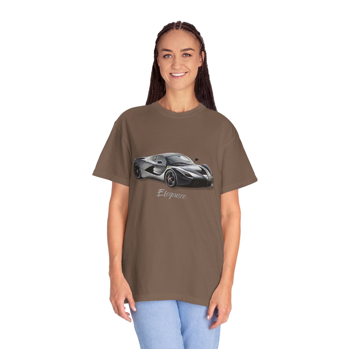 Elegant Car Graphic Unisex Garment-Dyed T-Shirt