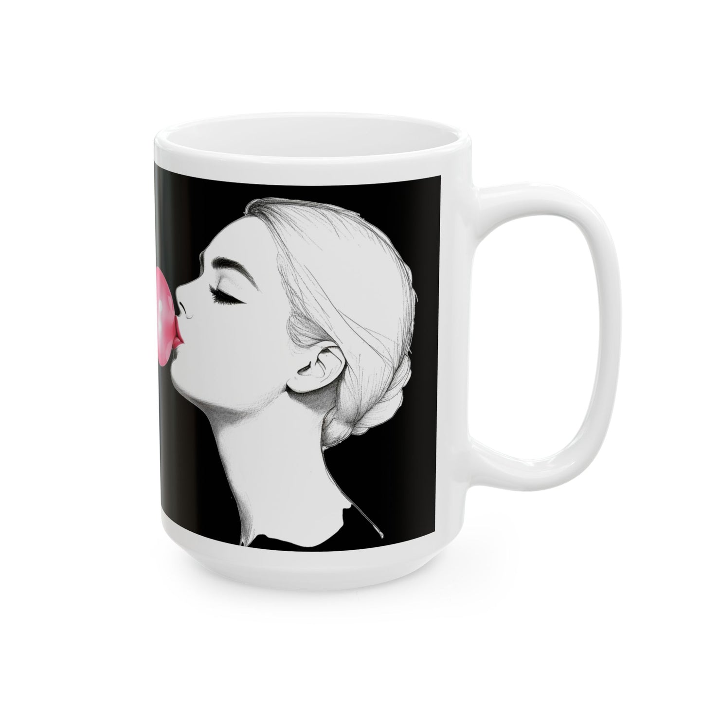 Artistic Bubble Gum Ceramic Mug - Unique Coffee Cup for Trendsetters