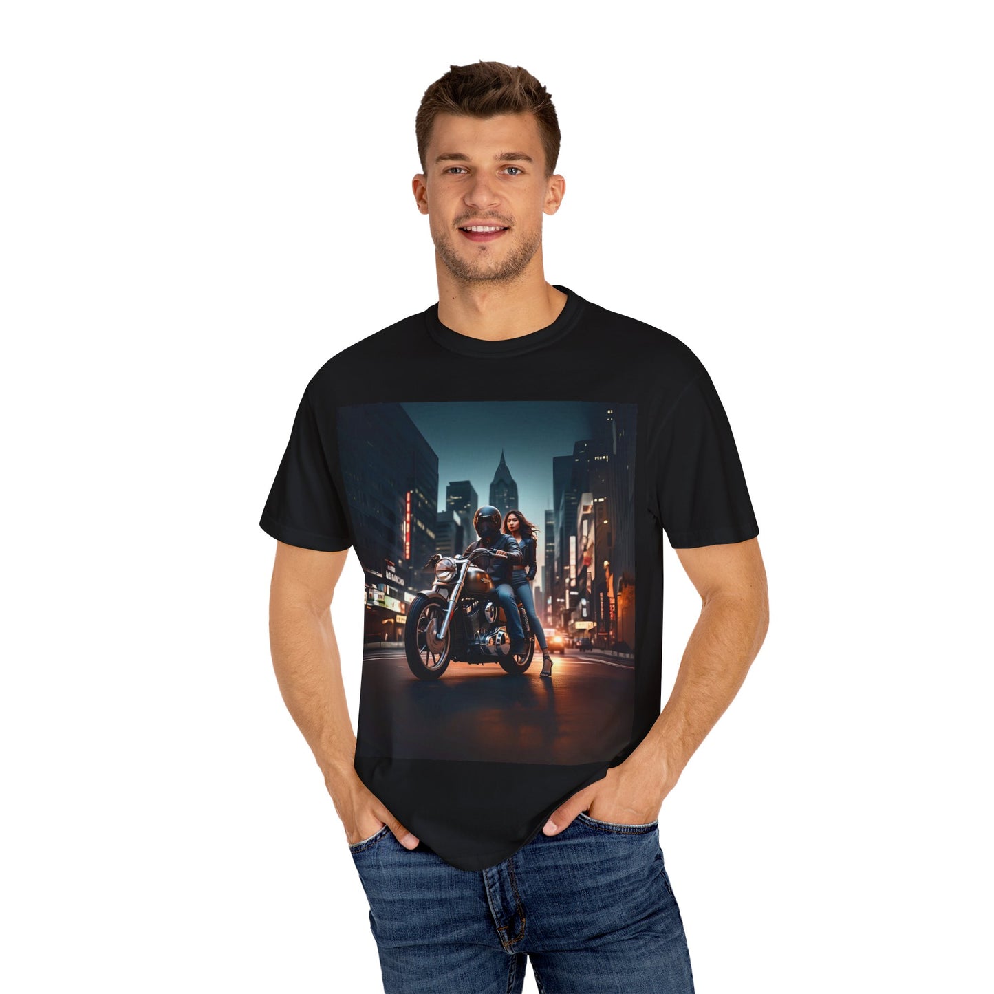 City Vibes Motorcycle Unisex Garment-Dyed T-Shirt