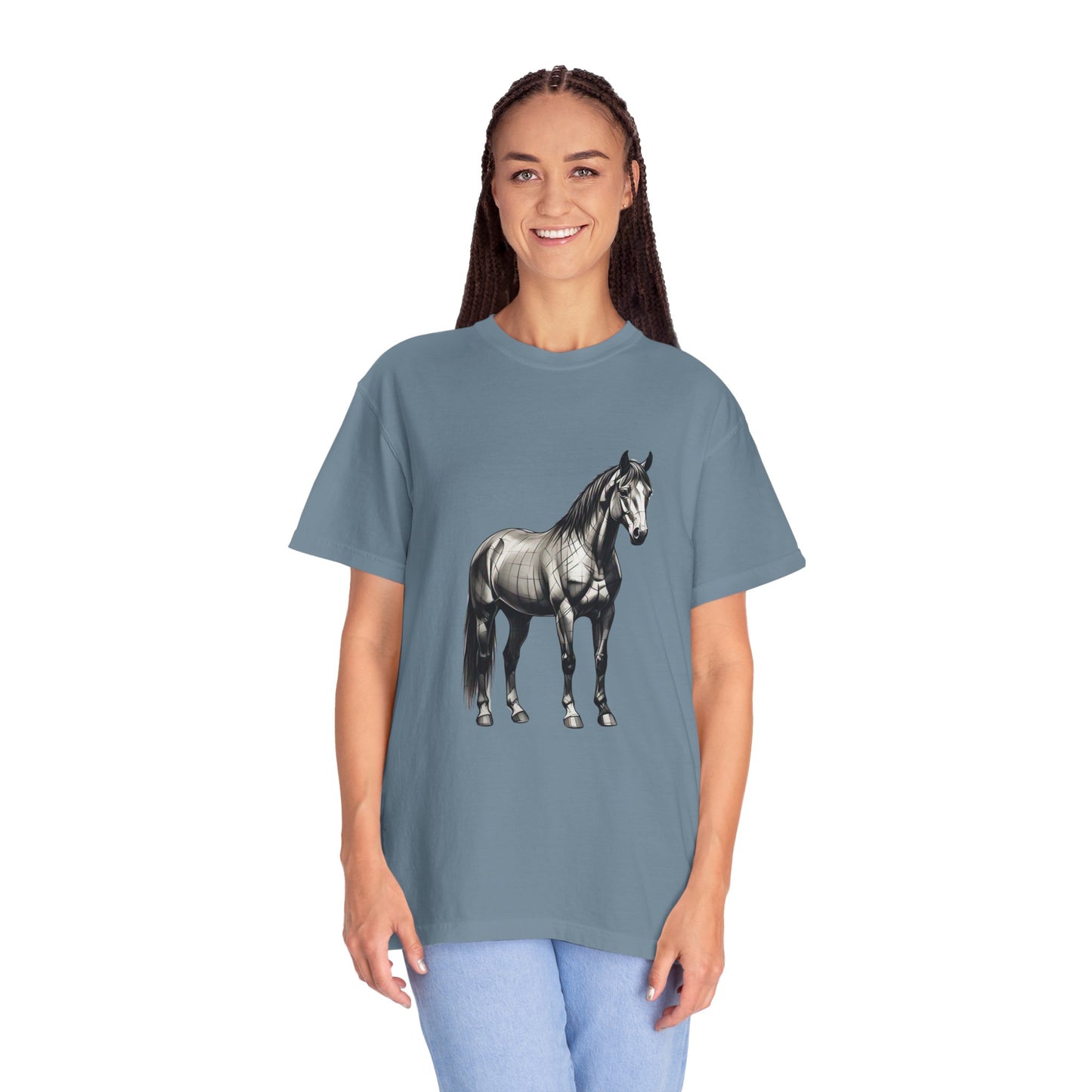 Equestrian Vibe Unisex Garment-Dyed T-Shirt - Horse Design