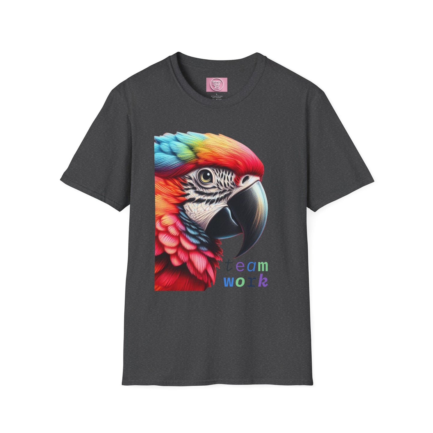 Vibrant Parrot Teamwork T-Shirt for Nature Lovers