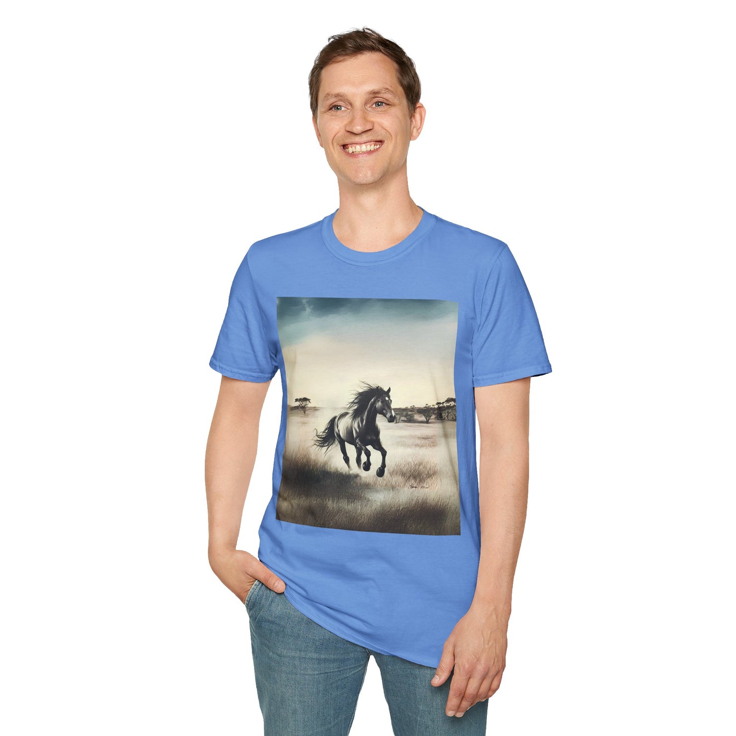 Majestic Horse Unisex Softstyle T-Shirt - Nature Inspired Graphic Tee