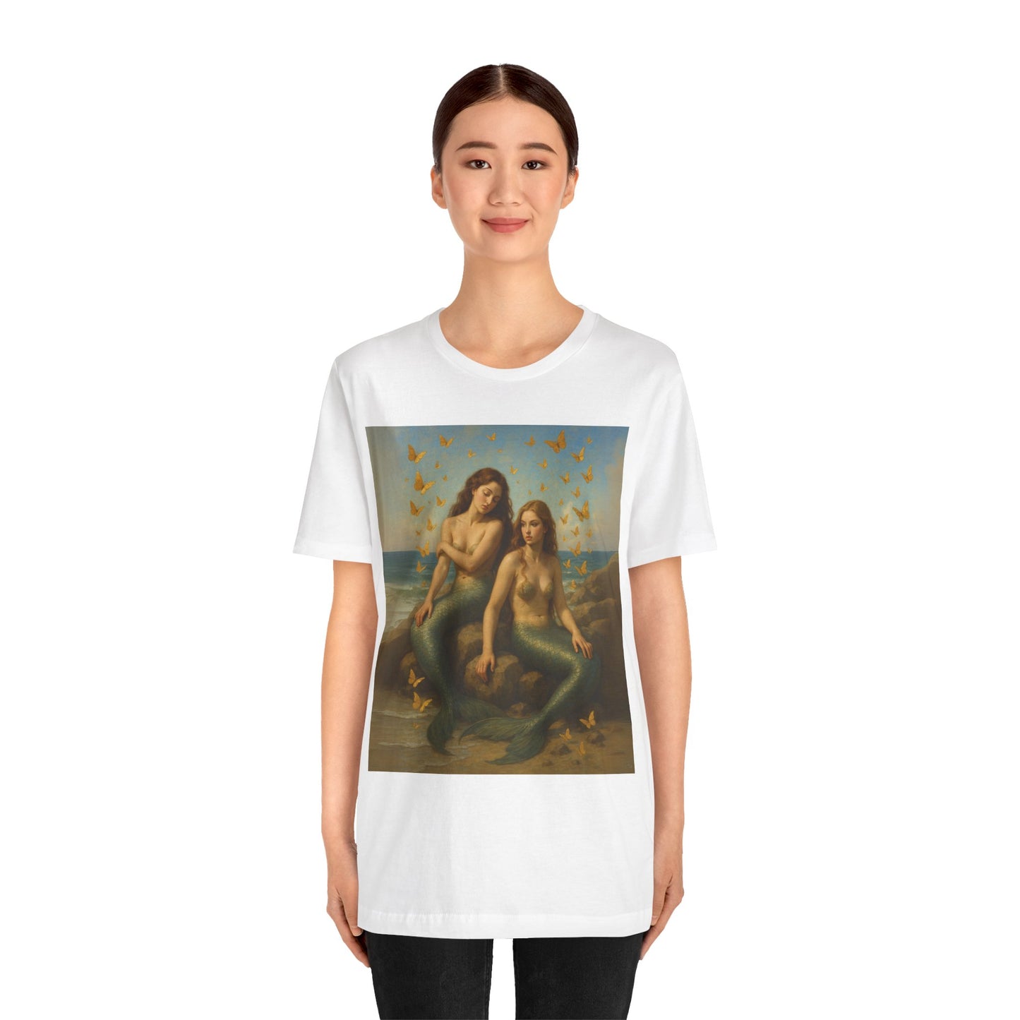 Mermaid Goddess Tee - Artistic Short Sleeve Shirt