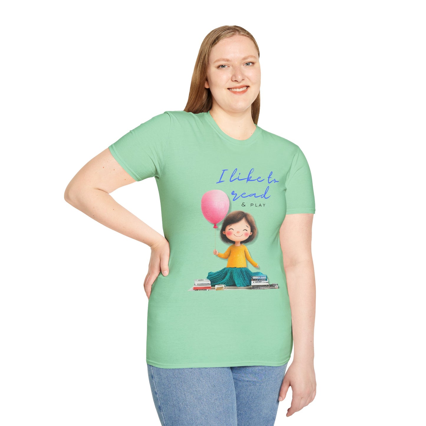 Women's Fun T-Shirt - "I Like to Read & Play"