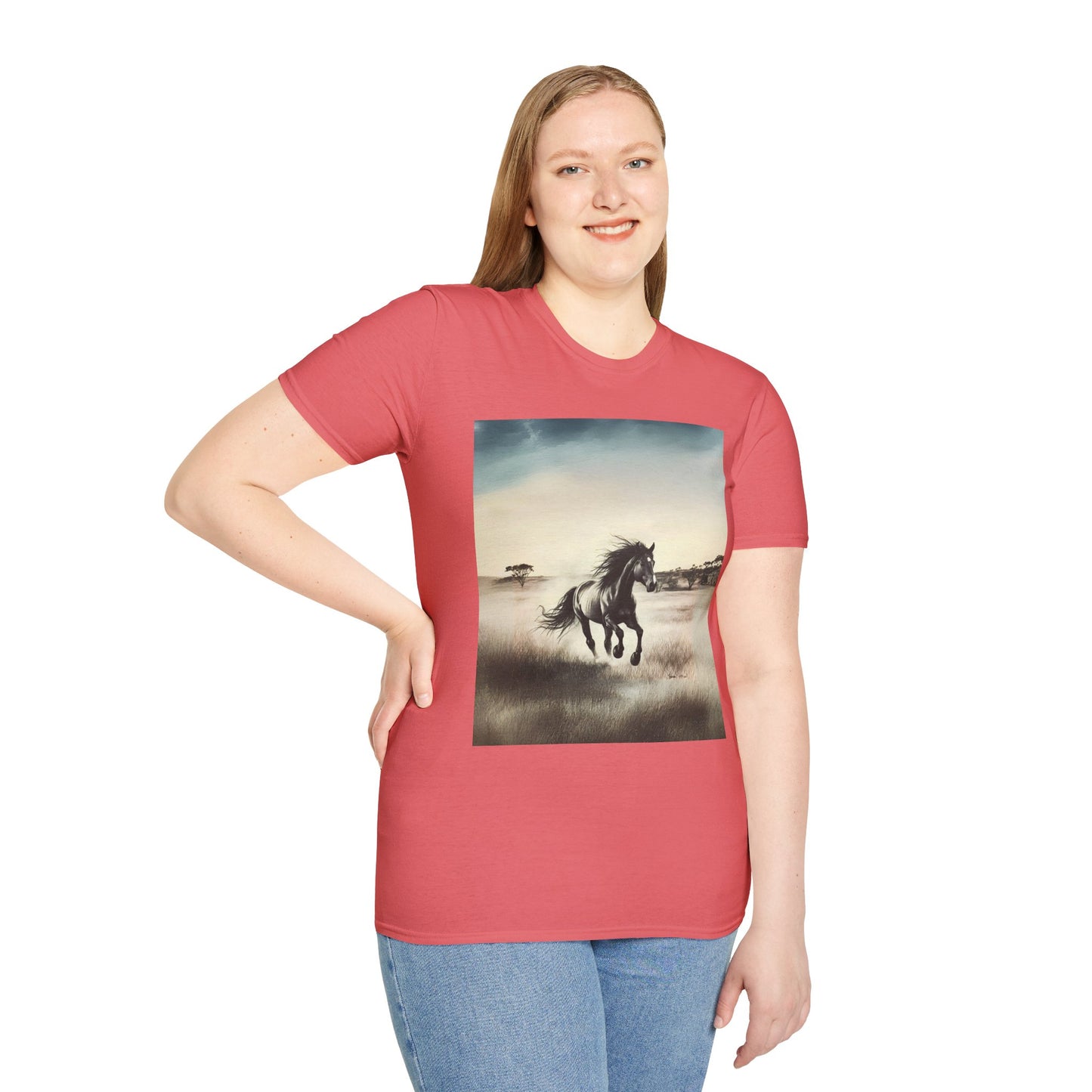 Majestic Horse Unisex Softstyle T-Shirt - Nature Inspired Graphic Tee
