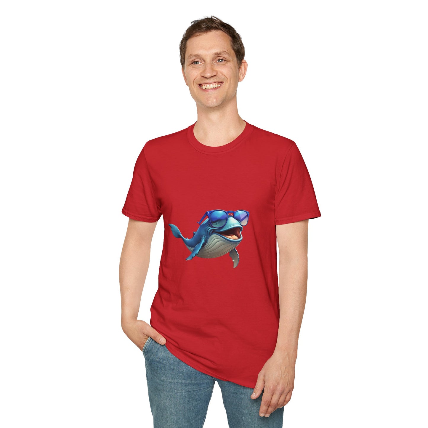 Cool Sunglasses Whale Unisex Softstyle T-Shirt