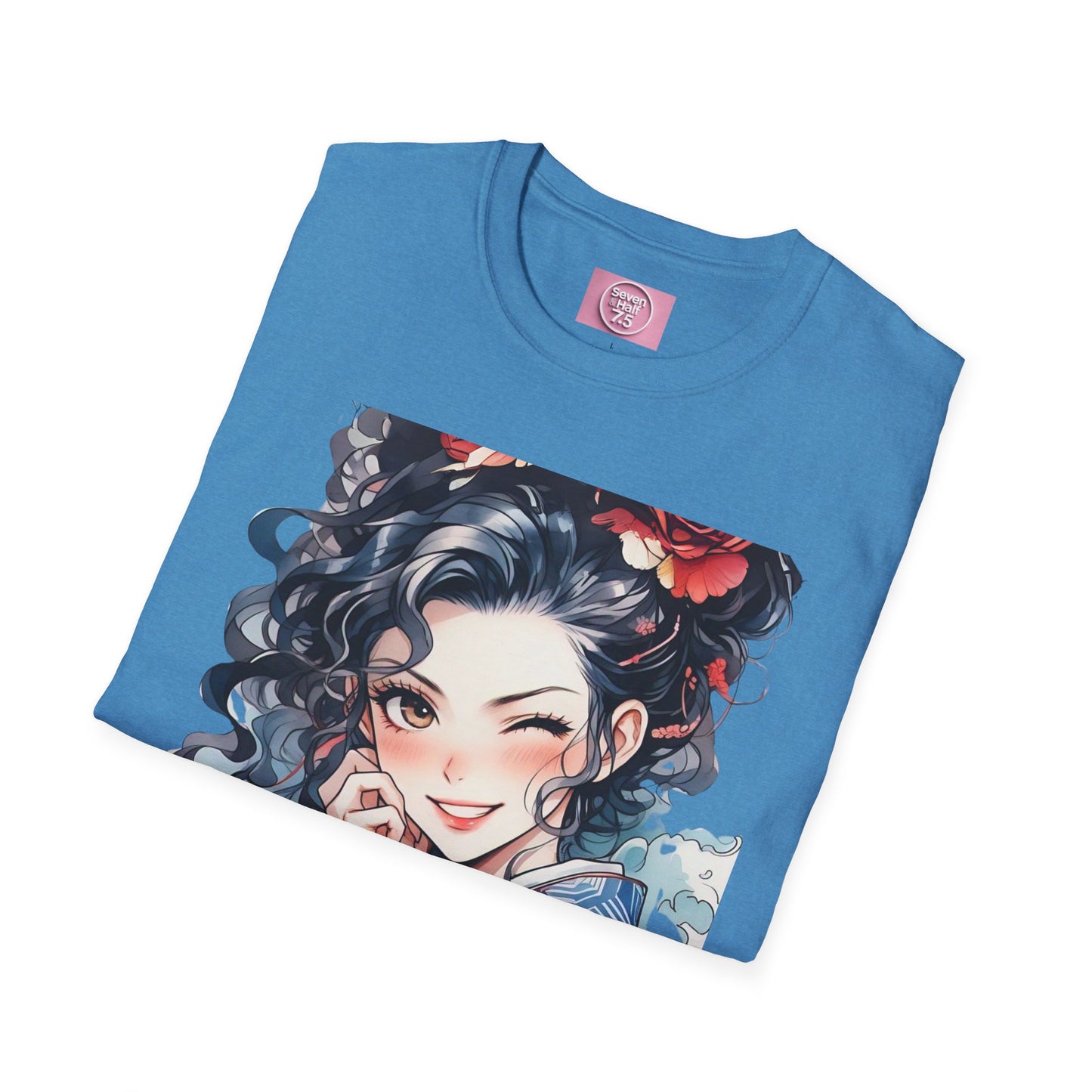 Stylish Unisex Softstyle T-Shirt - Charming Kimono Girl Design