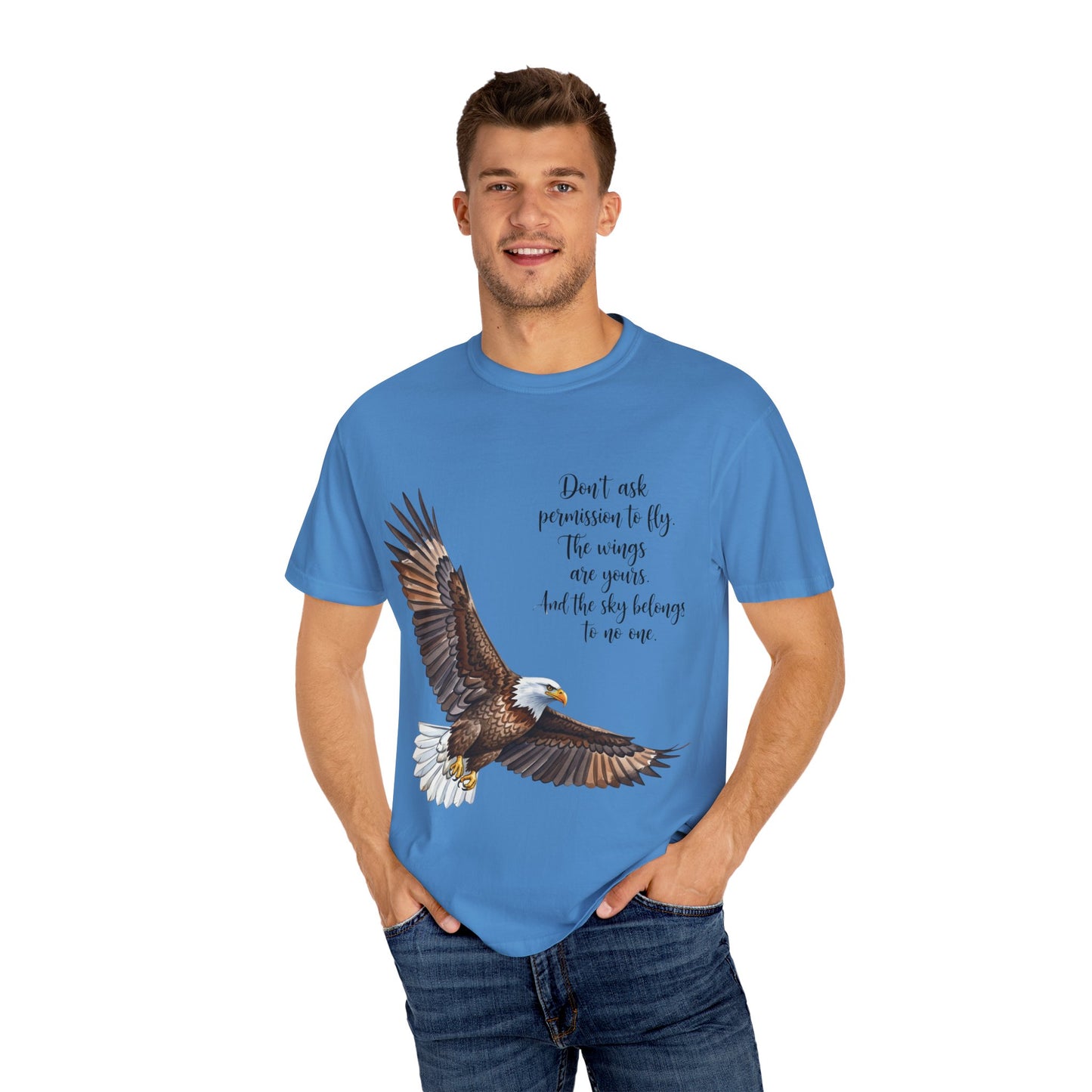Inspirational Eagle T-Shirt, Motivational Apparel, Gift for Nature Lovers, Unisex Size, Eco-Friendly Fashion, Casual Wear