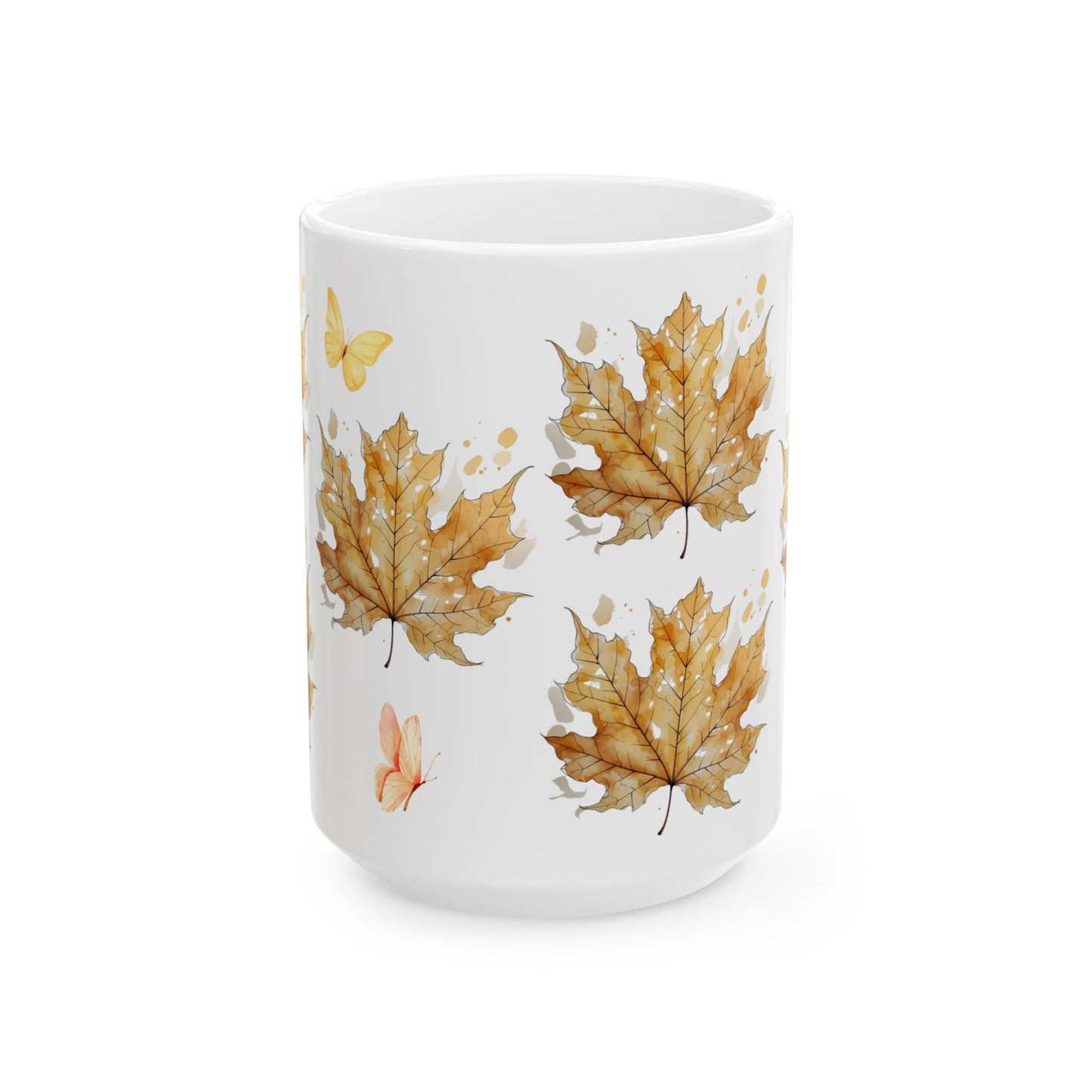 Autumn Leaves Ceramic Mug - Fall Coffee Tea Cup