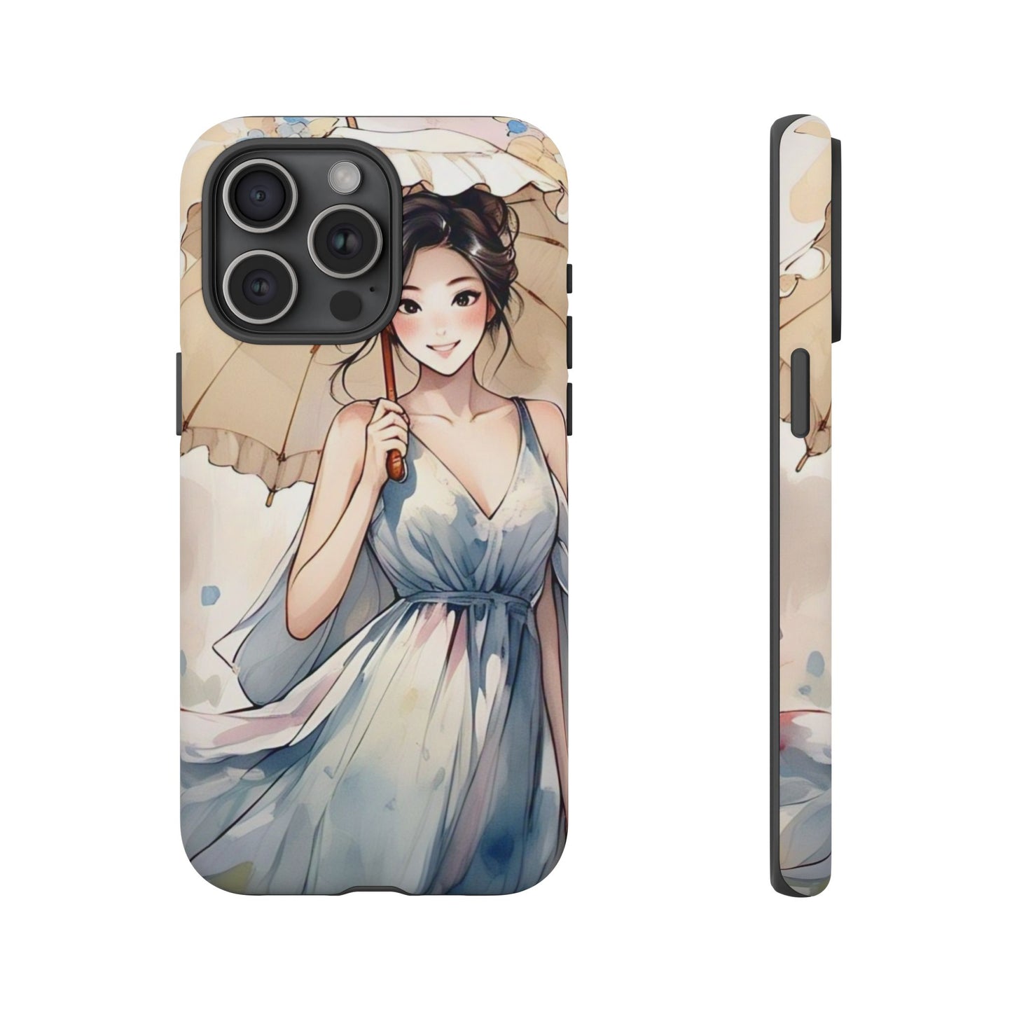 Elegant Floral Phone Case with Umbrella Design