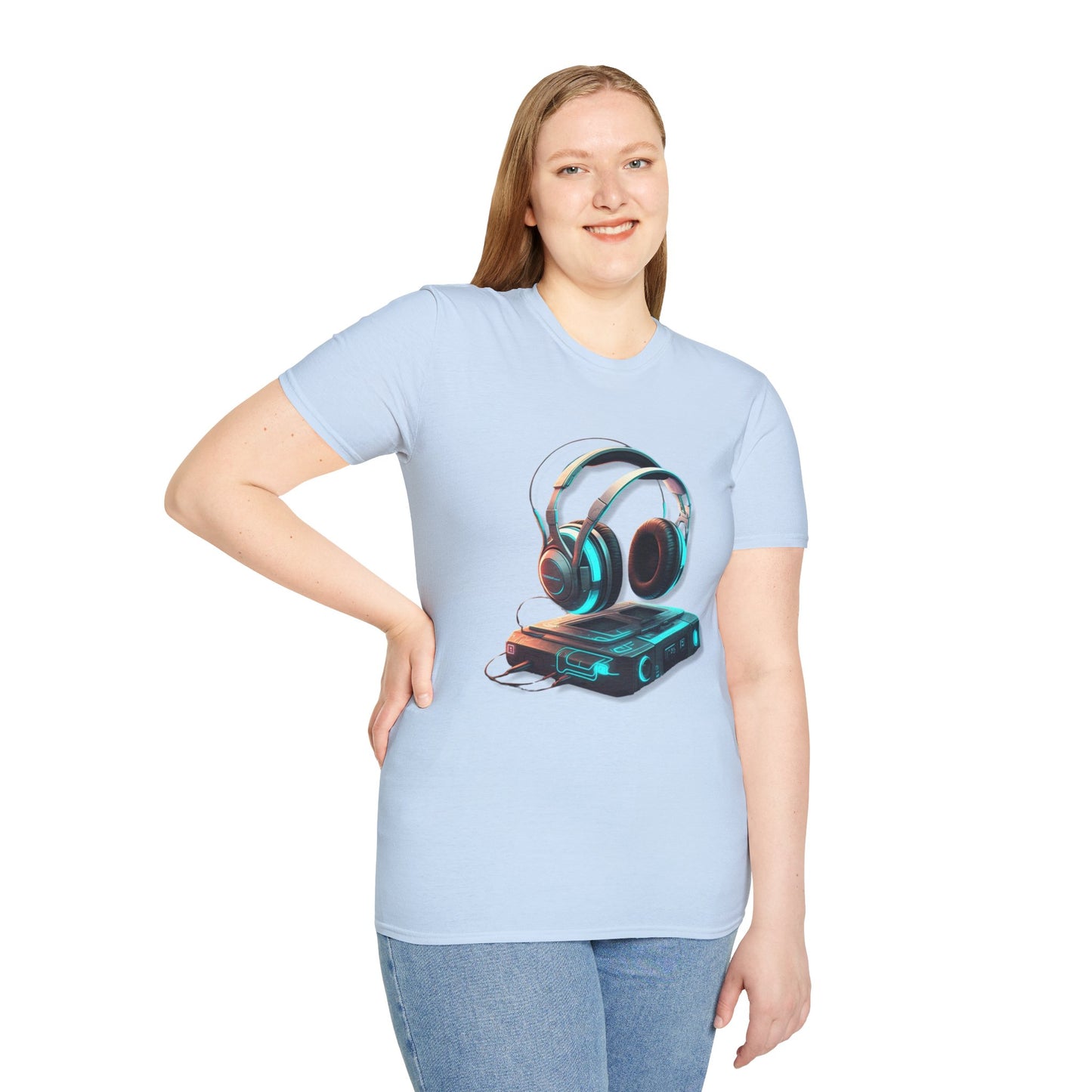 Retro Headphones Graphic Unisex Softstyle T-Shirt