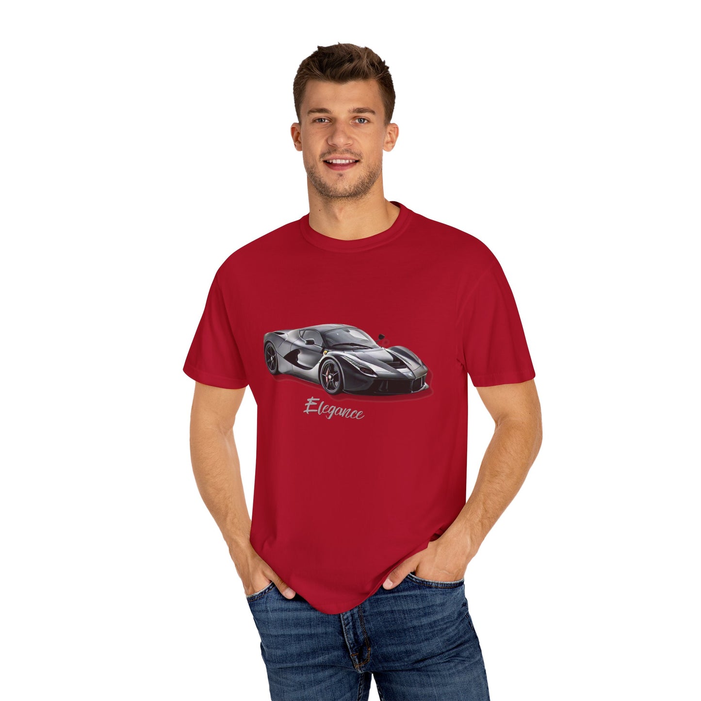 Elegant Car Graphic Unisex Garment-Dyed T-Shirt