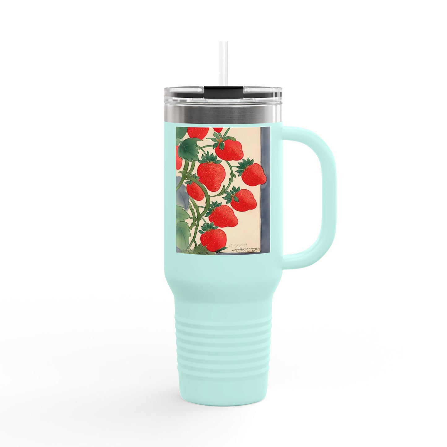 Strawberry Floral Insulated Travel Mug - 40oz