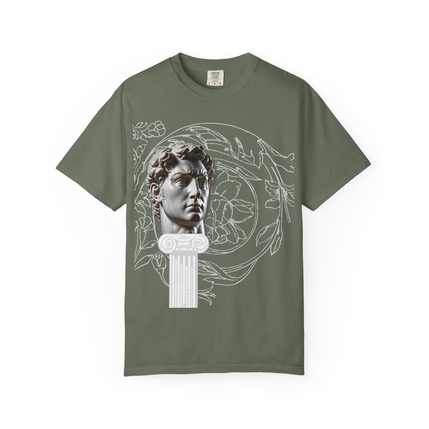 Artistic Roman Garment-Dyed T-shirt - Classic Sculpture Design